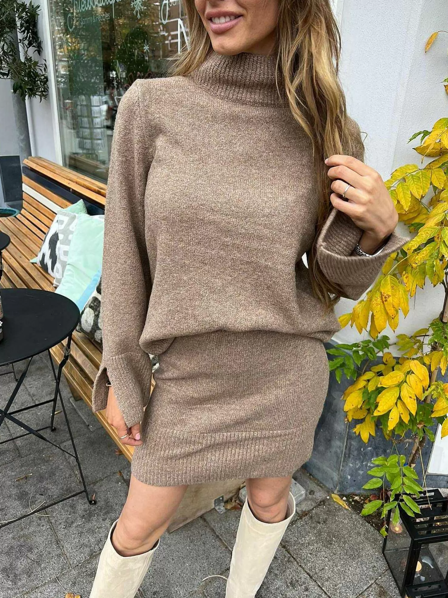 LOF Boutique Sets>Alice Knitted Set Taupe