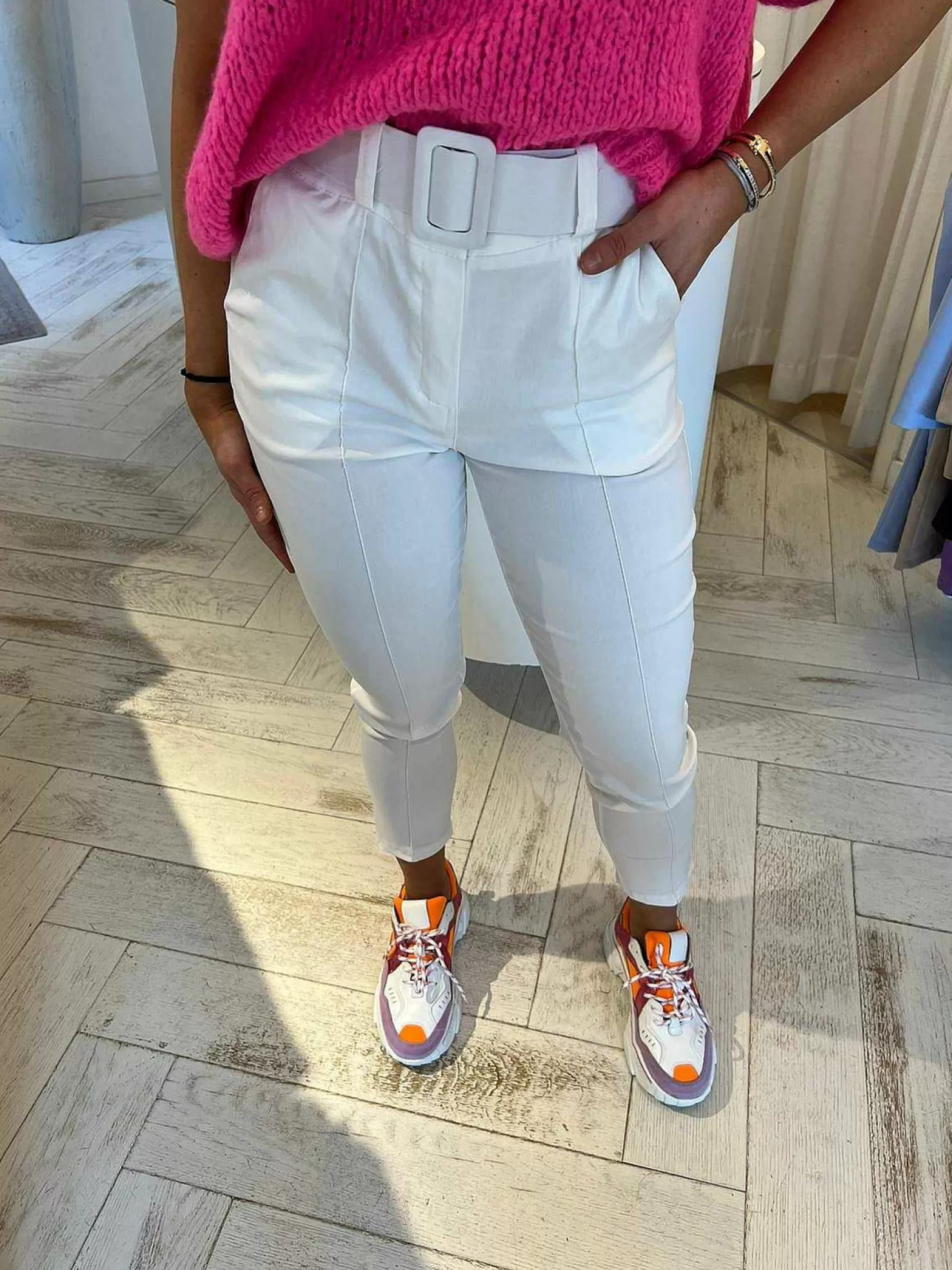 LOF Boutique Broeken>Anna Pantalon White