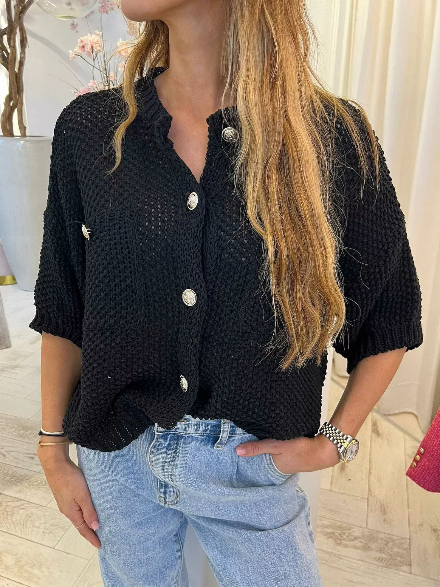 LOF Boutique Vesten>Aya Vest Black