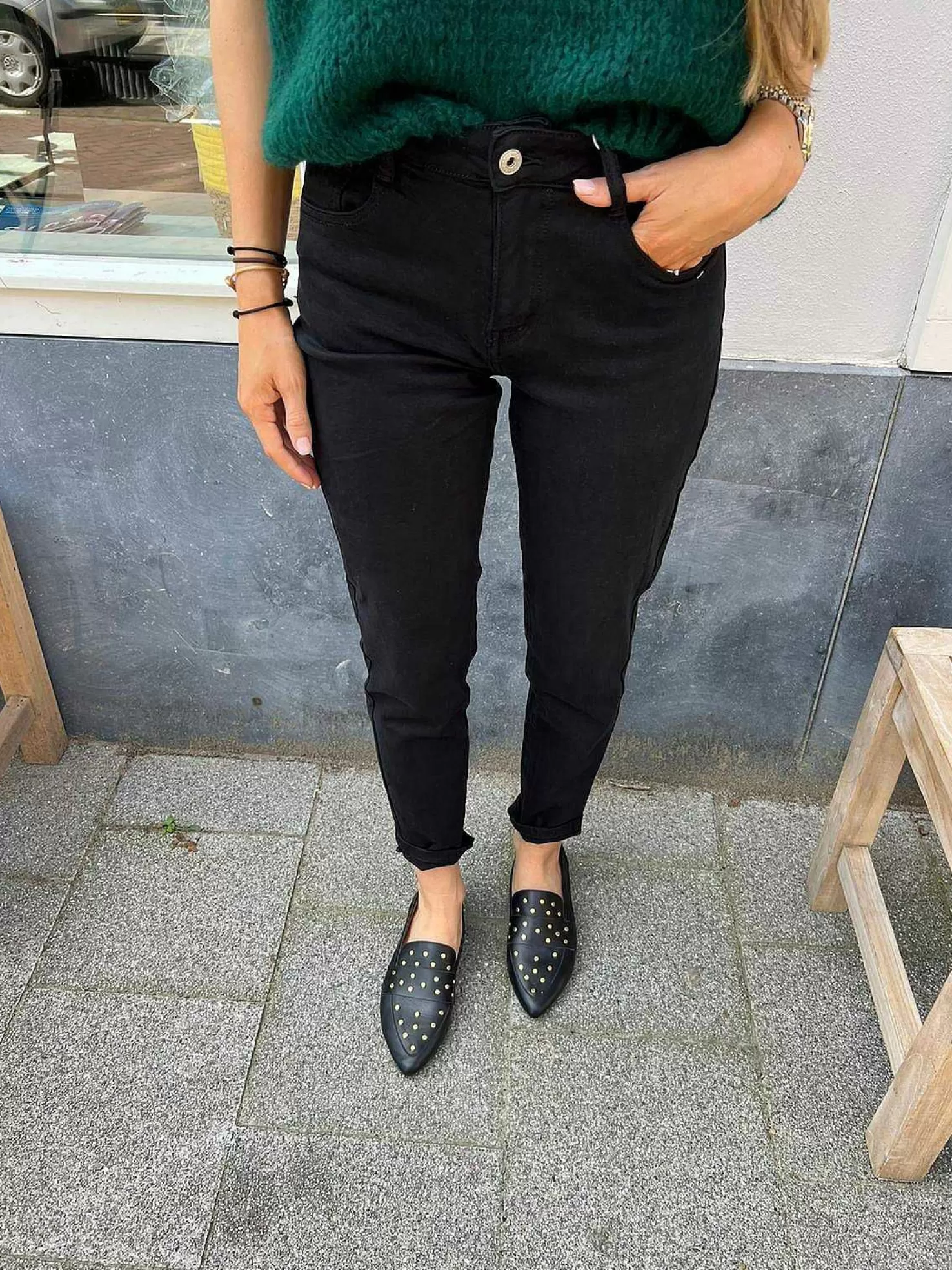 LOF Boutique Loafers>Babouche Leather Loafers Studs