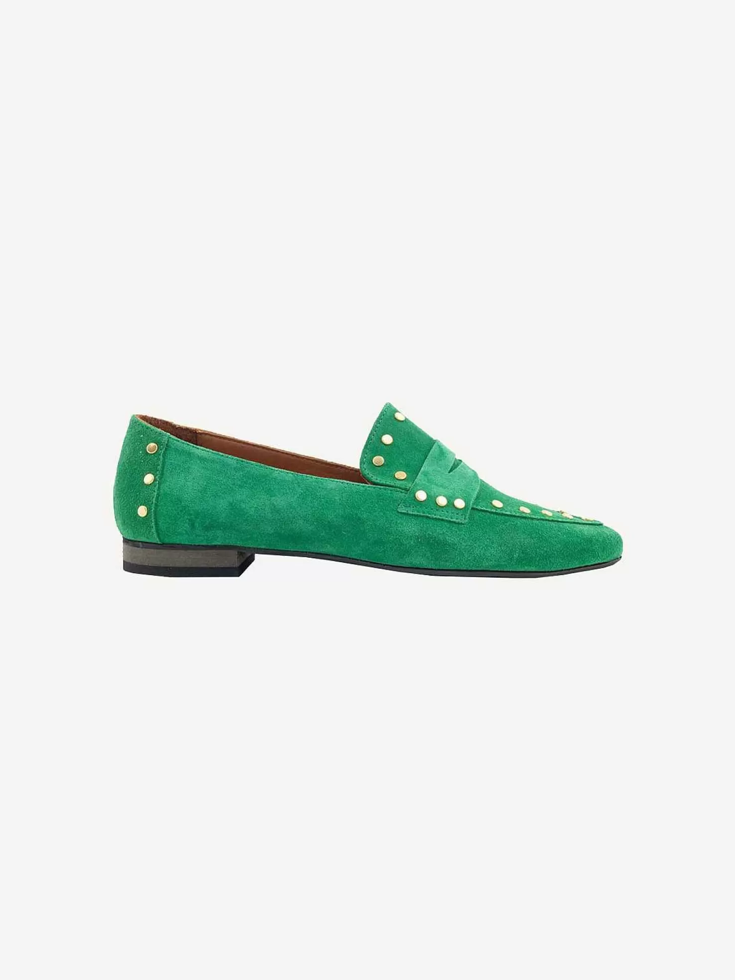 LOF Boutique Loafers>Babouche Loafers Studs Green