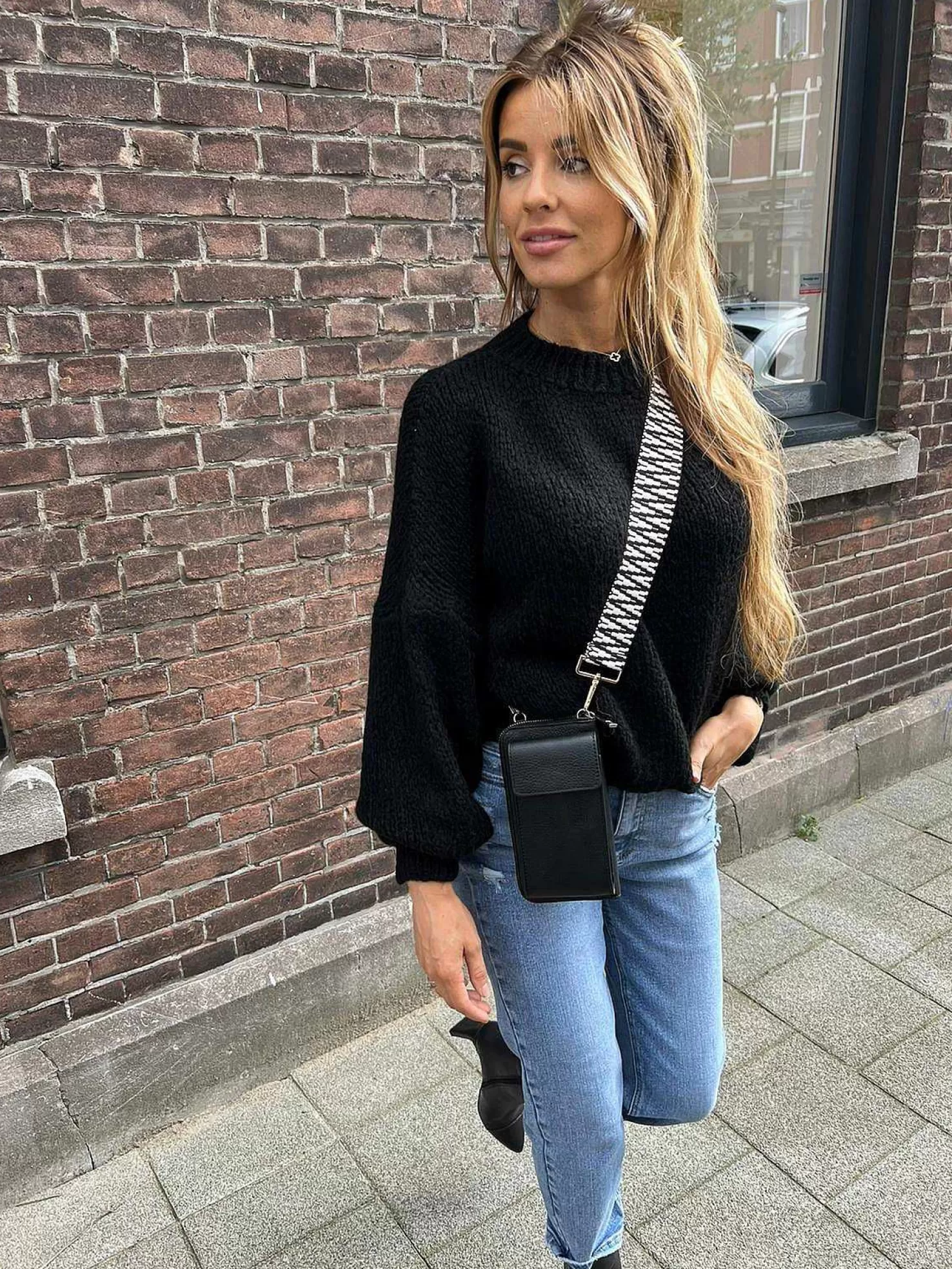 LOF Boutique Riemen>Bag Strap Pattern Black & White
