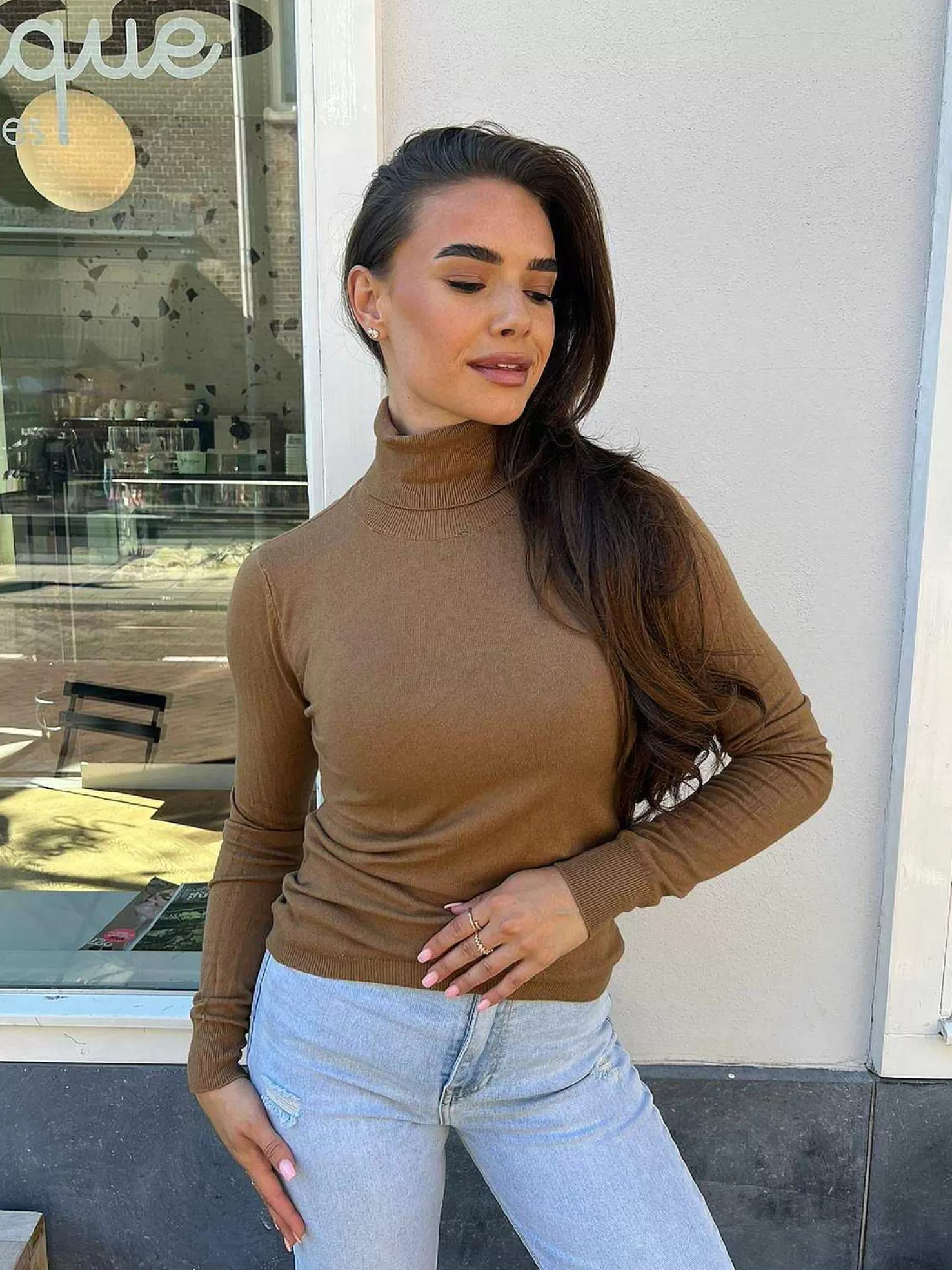 LOF Boutique Tops & Blousjes>Basic Col Camel