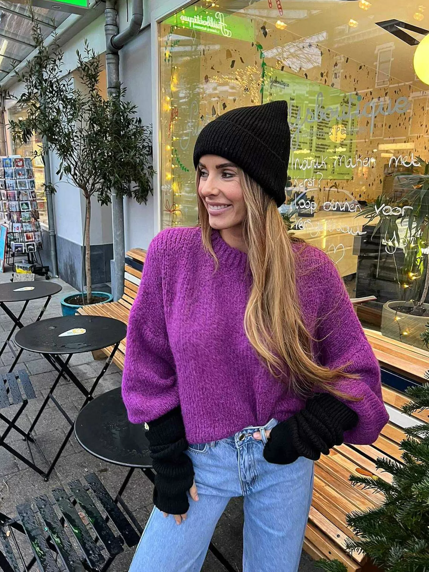LOF Boutique Mutsen & Sjaals>Beanie & Gloves Set Black