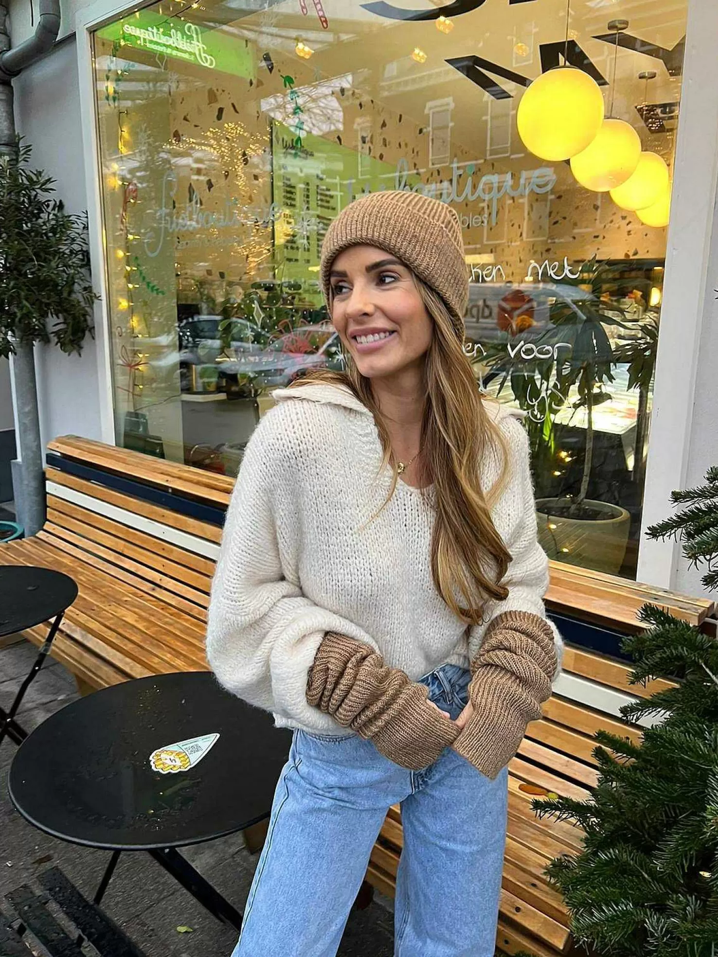 LOF Boutique Mutsen & Sjaals>Beanie & Gloves Set Camel