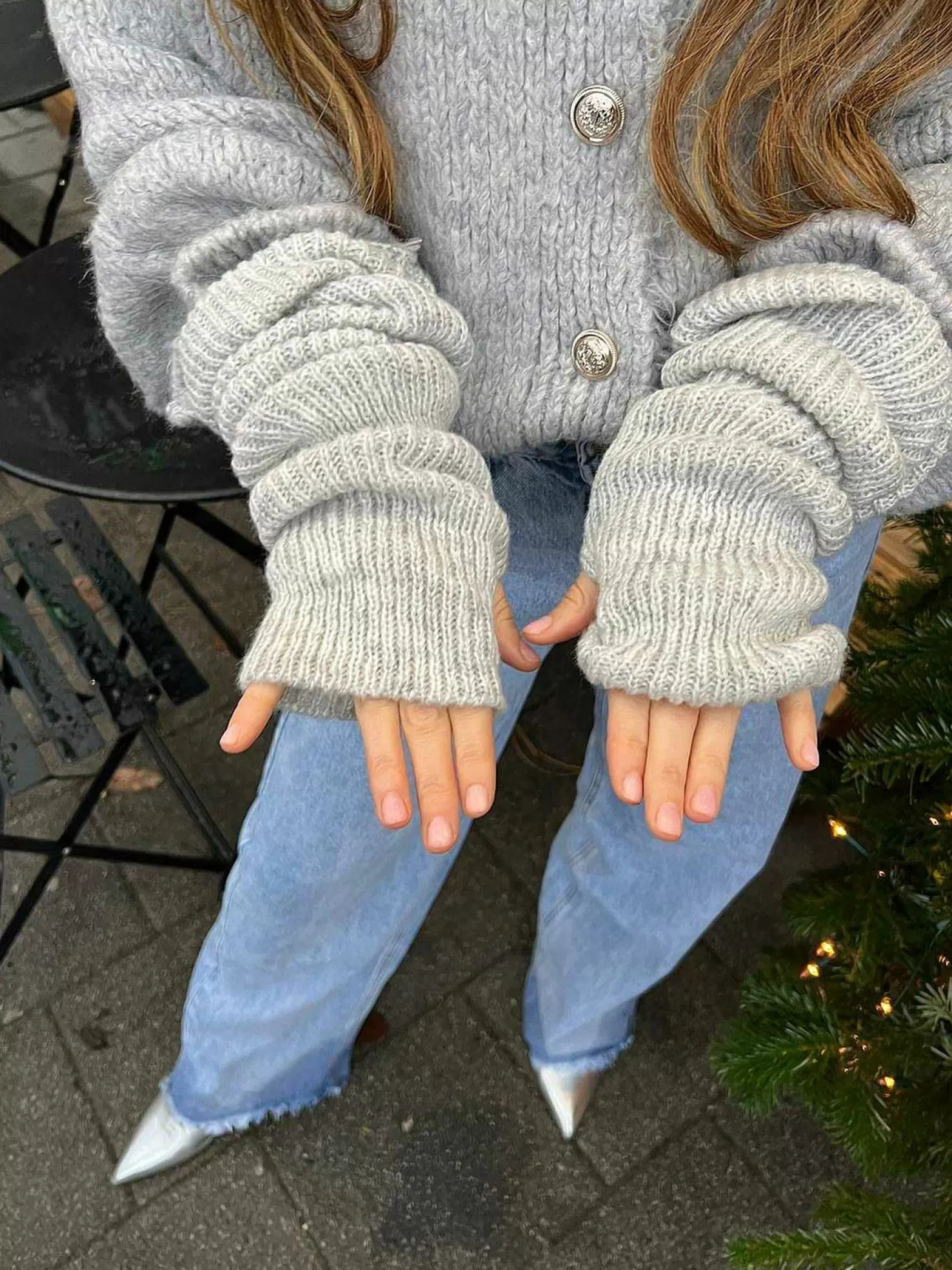 LOF Boutique Mutsen & Sjaals>Beanie & Gloves Set Light Grey