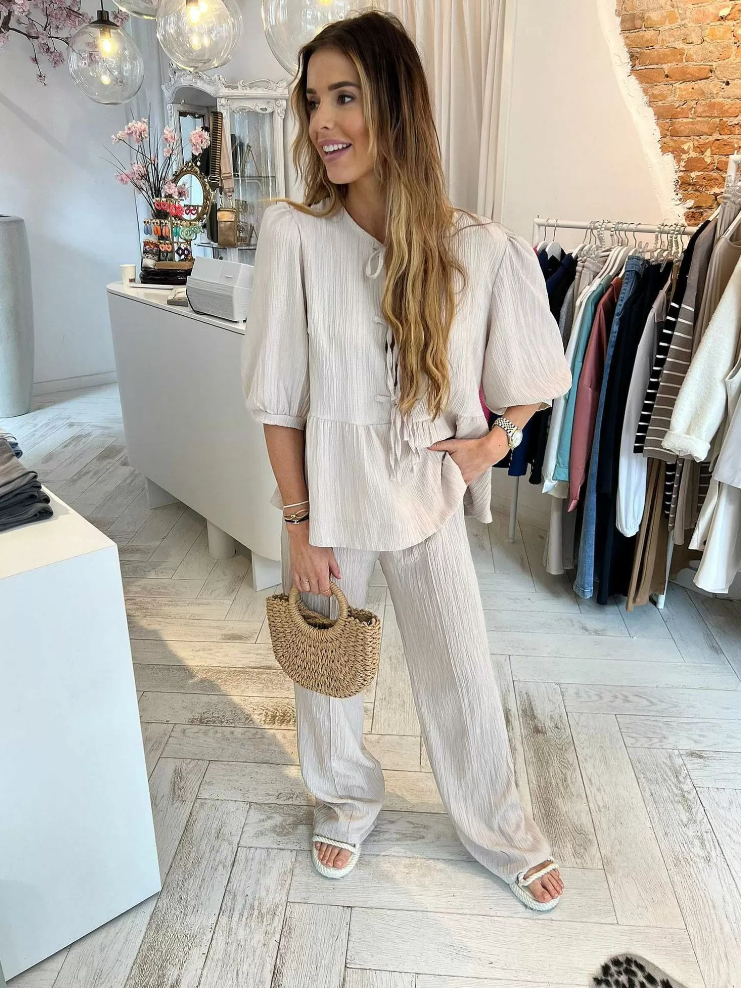 LOF Boutique Sets>Belle Bow Set Beige