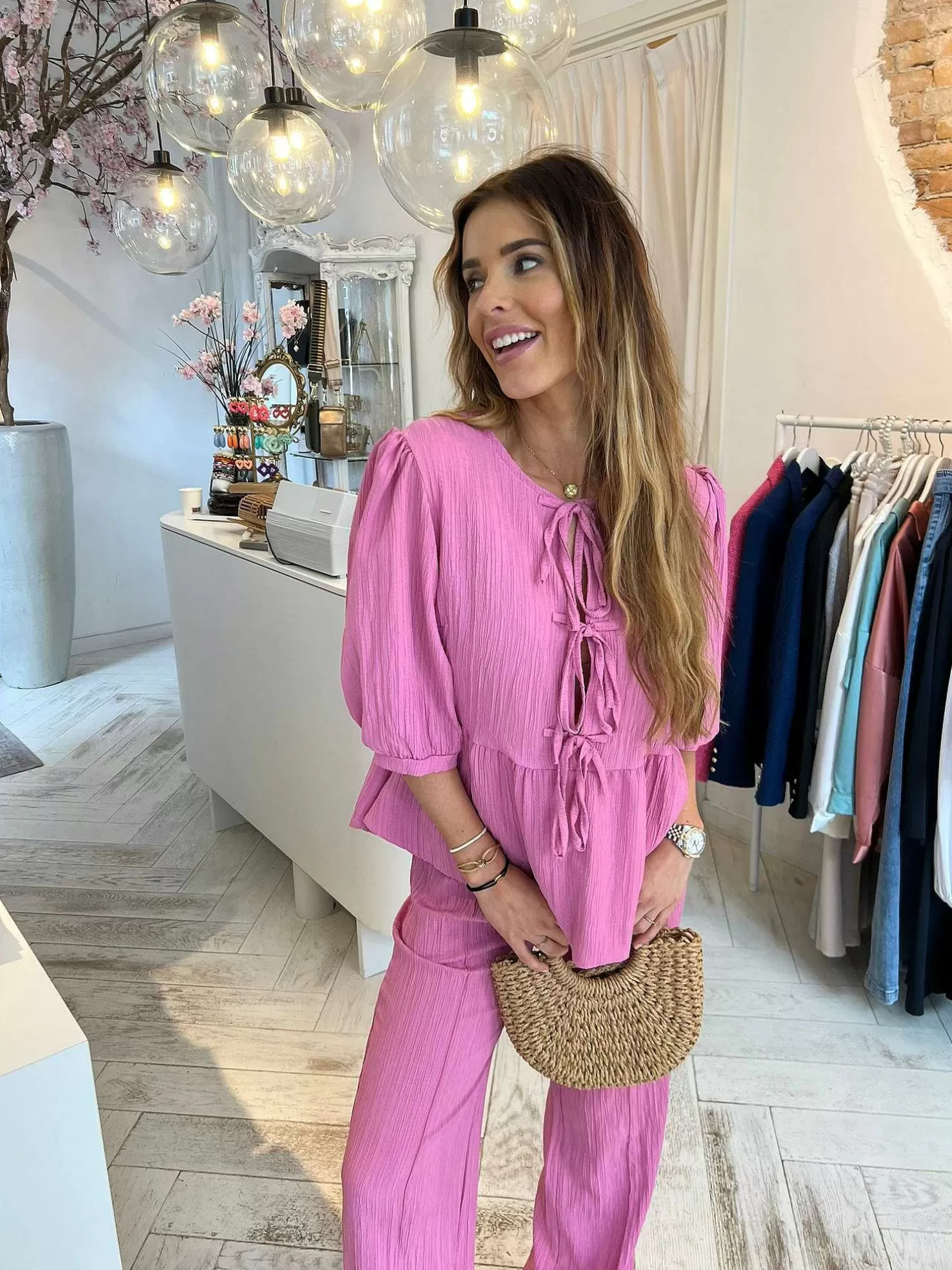 LOF Boutique Sets>Belle Bow Set Fuschia