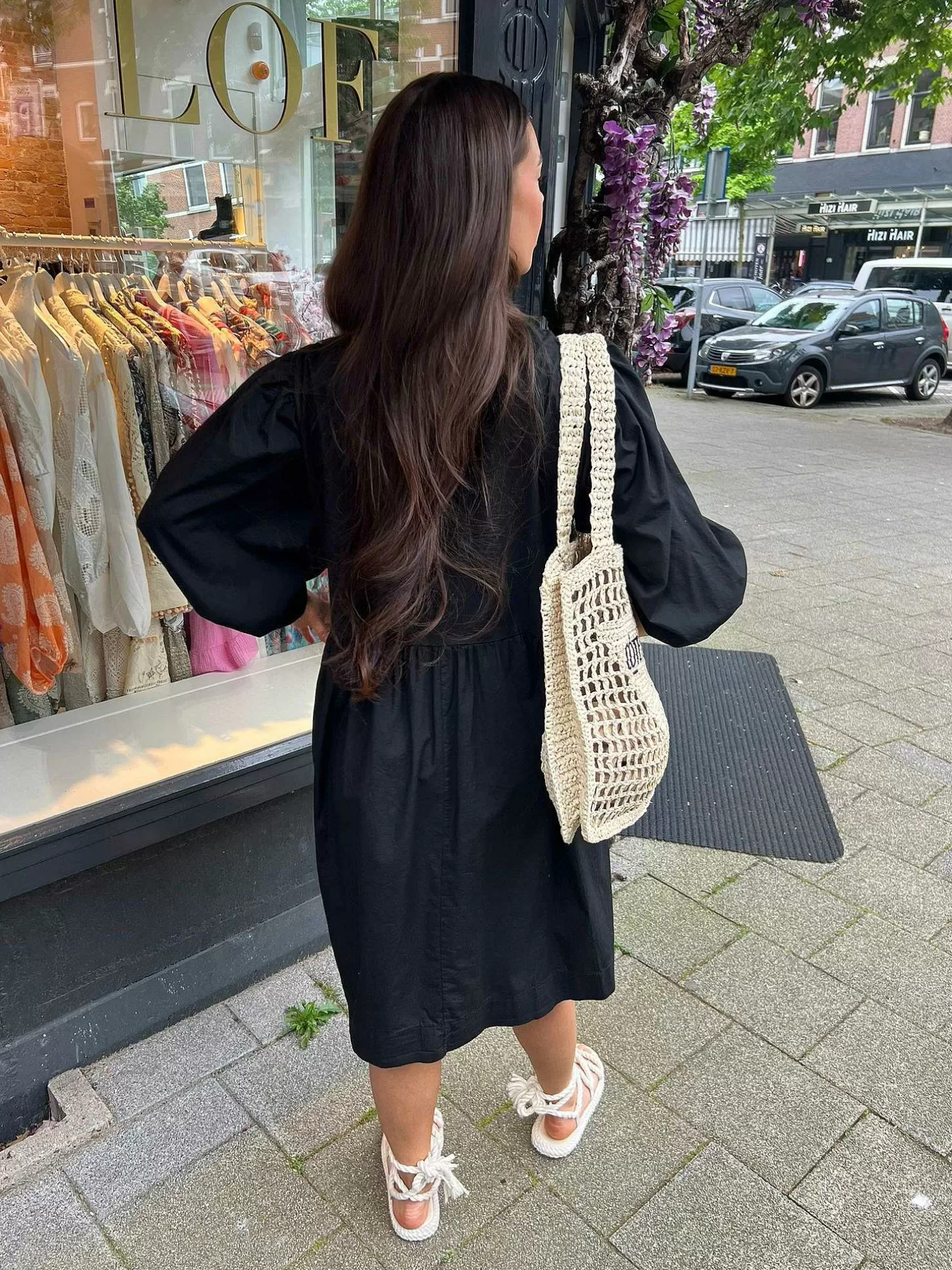 LOF Boutique Jurken>Bibi Bow Dress Black