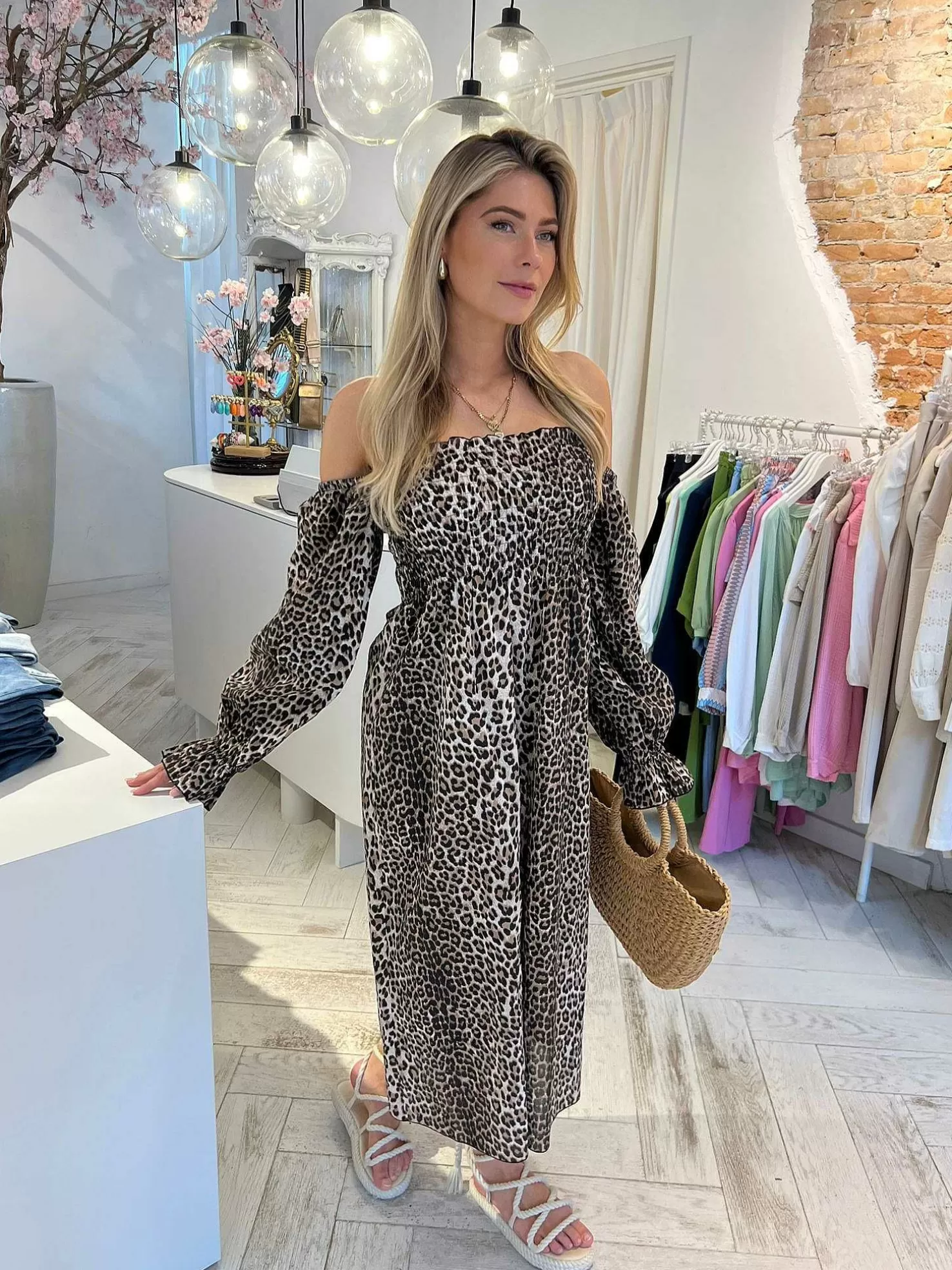 LOF Boutique Jurken>Bibi Maxi Dress Leo