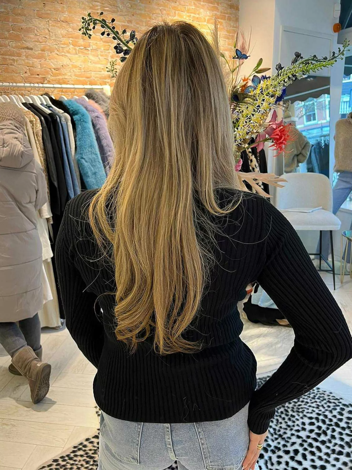 LOF Boutique Tops & Blousjes>Big Ribbed Col Top Black