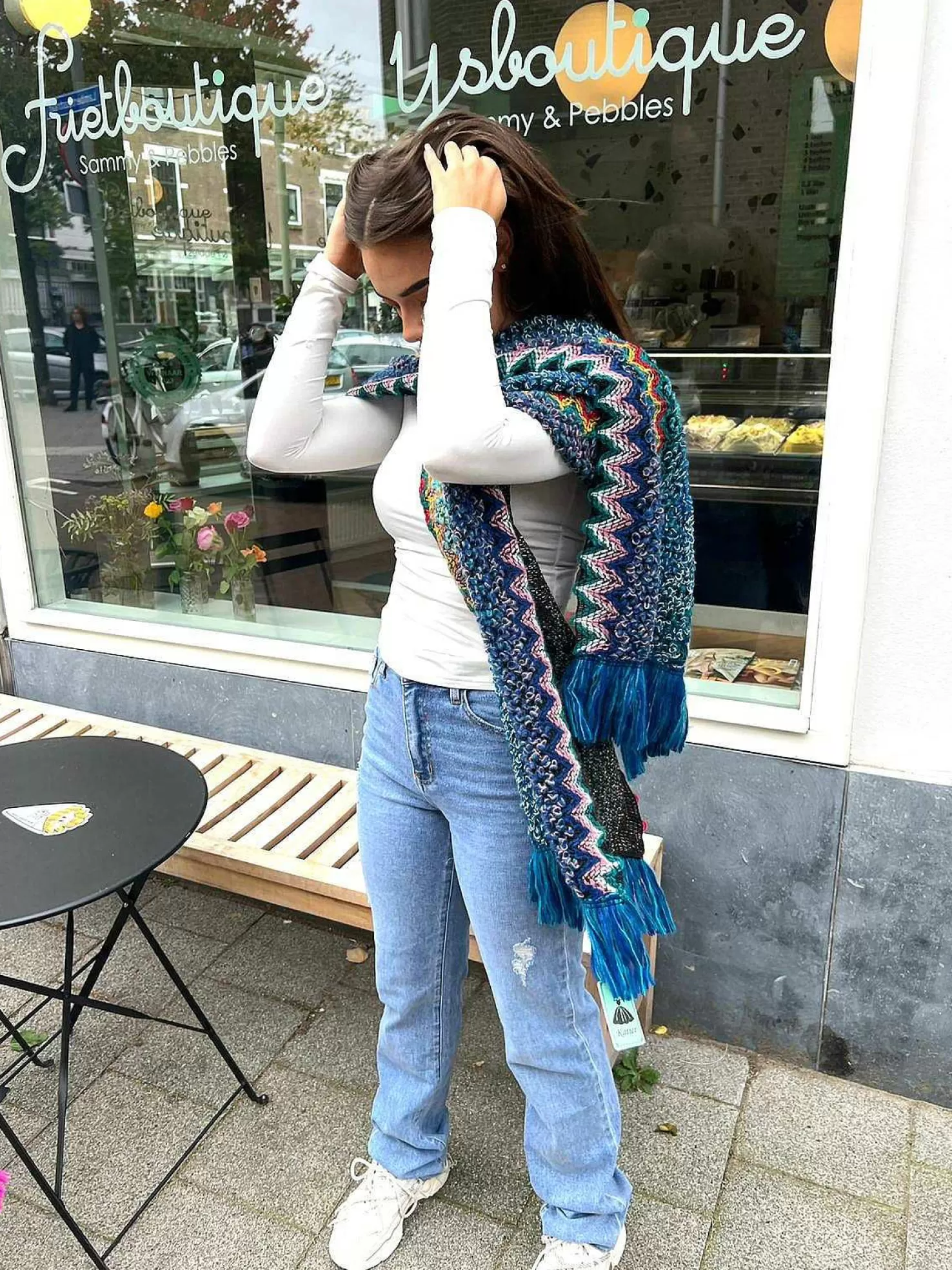 LOF Boutique Mutsen & Sjaals>Big Zigzag Scarf Blue