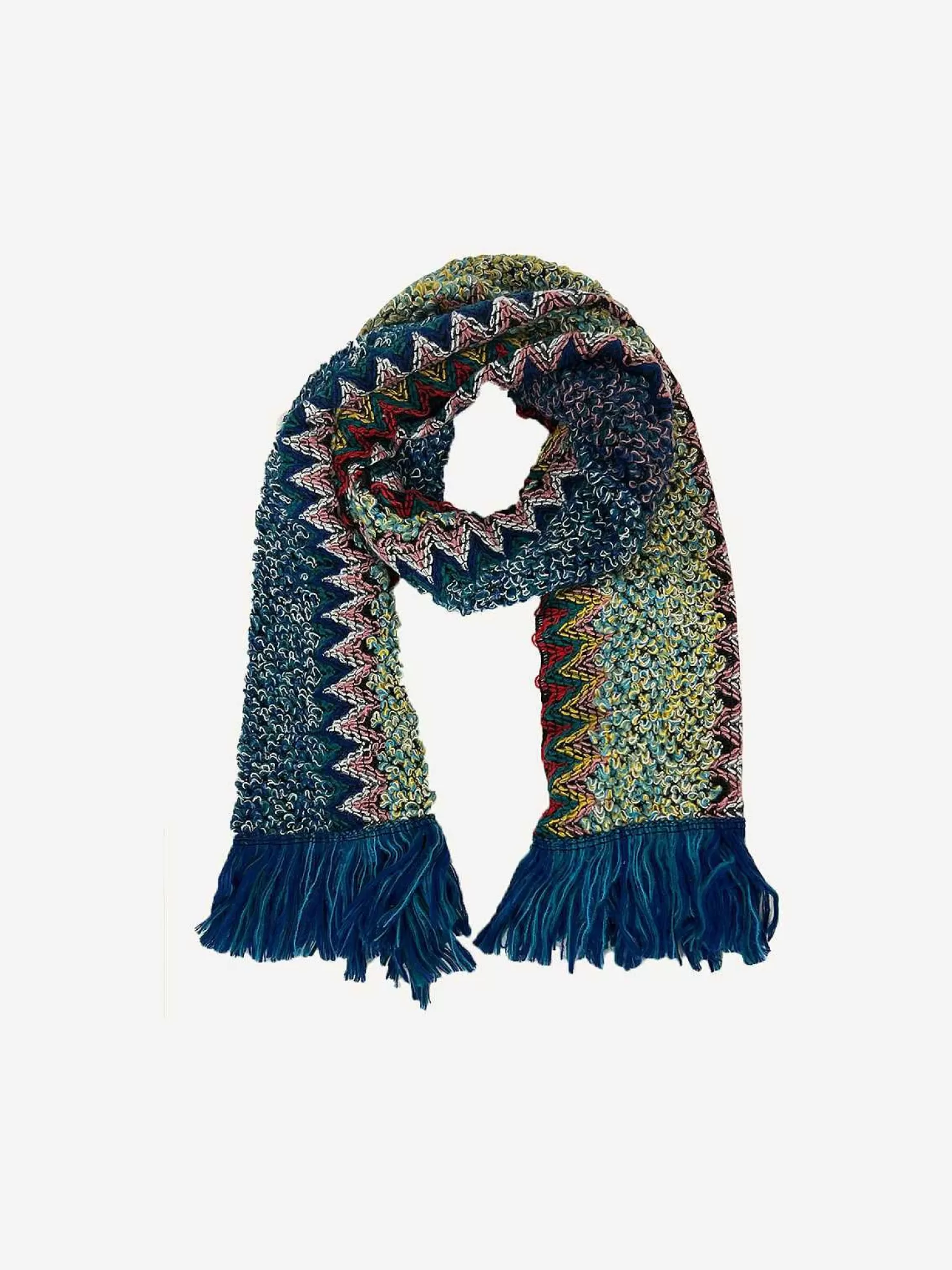 LOF Boutique Mutsen & Sjaals>Big Zigzag Scarf Blue