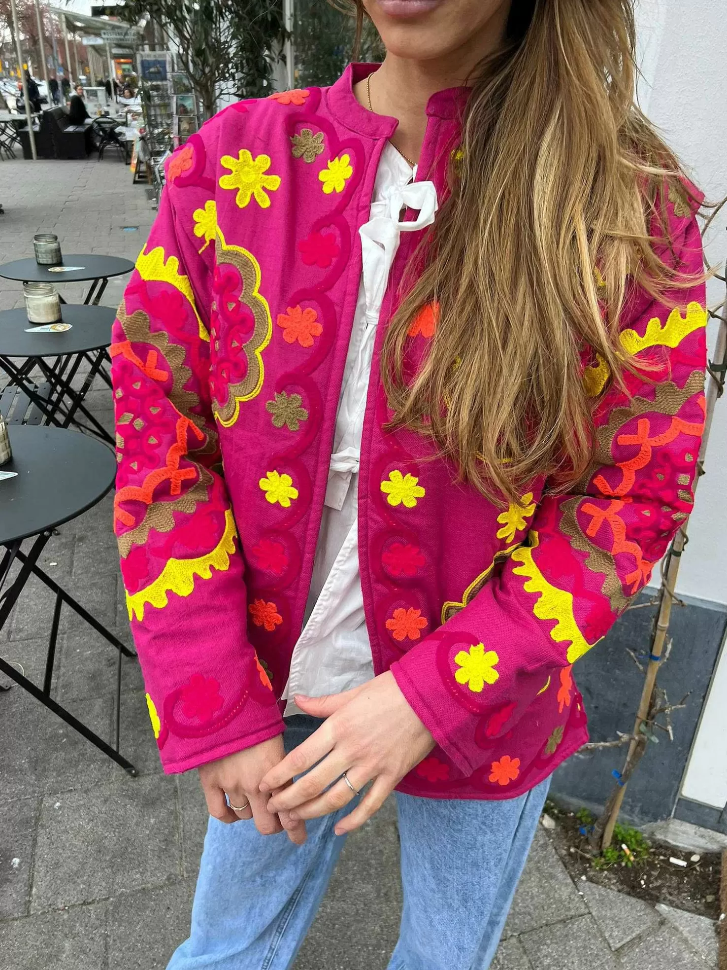 LOF Boutique Jassen>Bilboa Pattern Jacket Fuchia