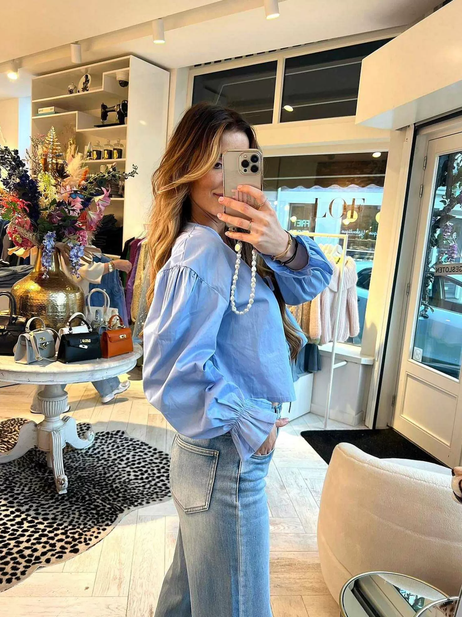 LOF Boutique Tops & Blousjes>Bow Cropped Blouse Baby Blue
