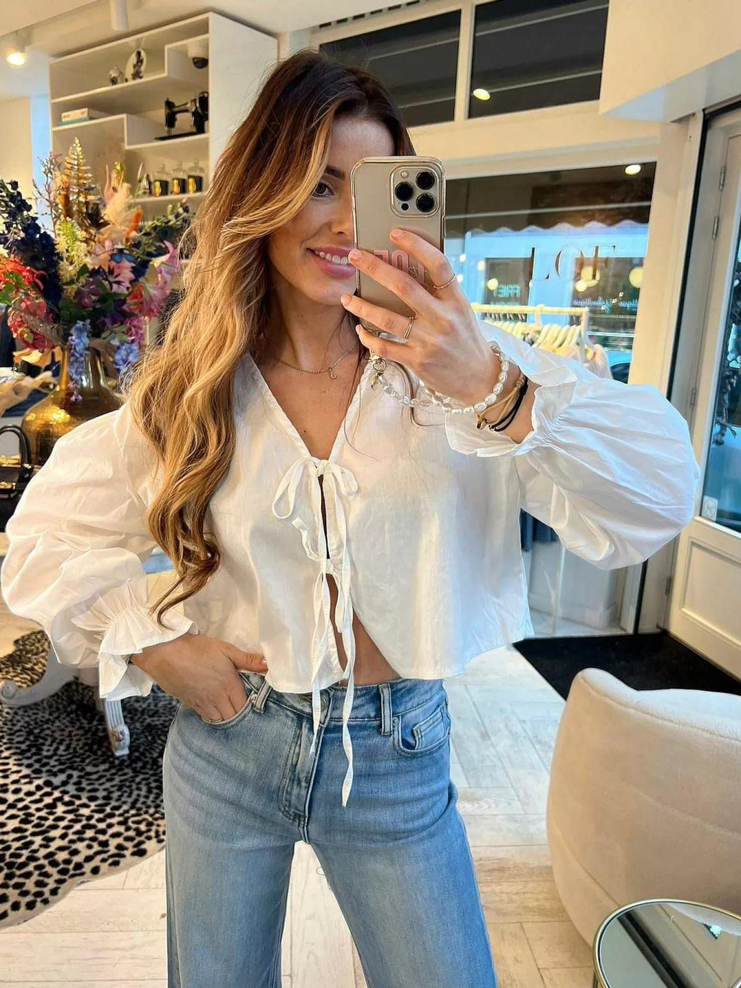 LOF Boutique Tops & Blousjes>Bow Cropped Blouse White
