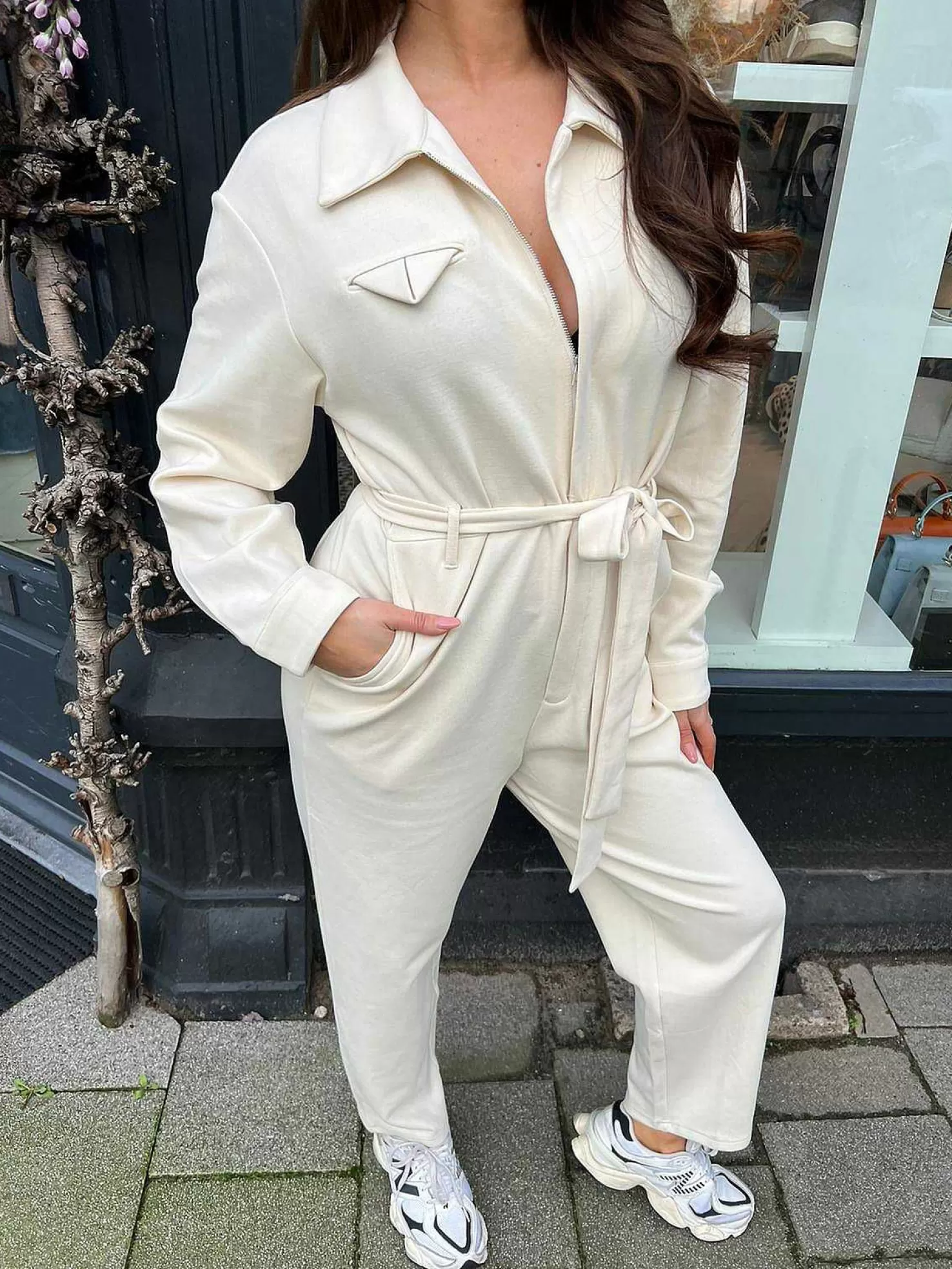 LOF Boutique Jumpsuits>Carli Comfy Jumpsuit Light Beige