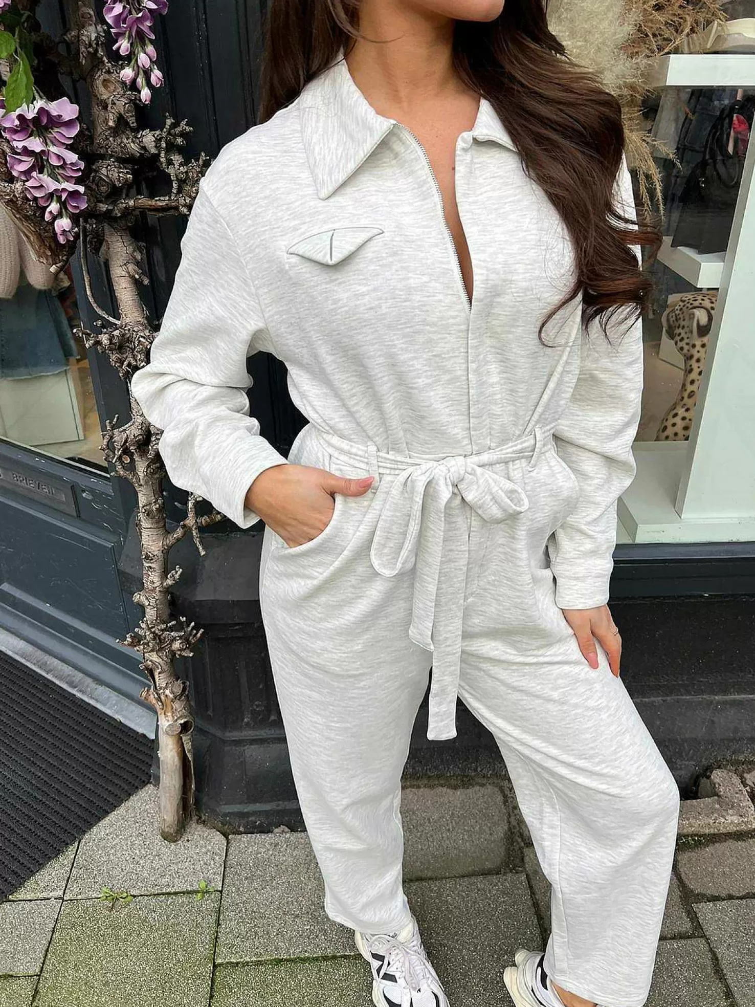 LOF Boutique Jumpsuits>Carli Comfy Jumpsuit Light Grey