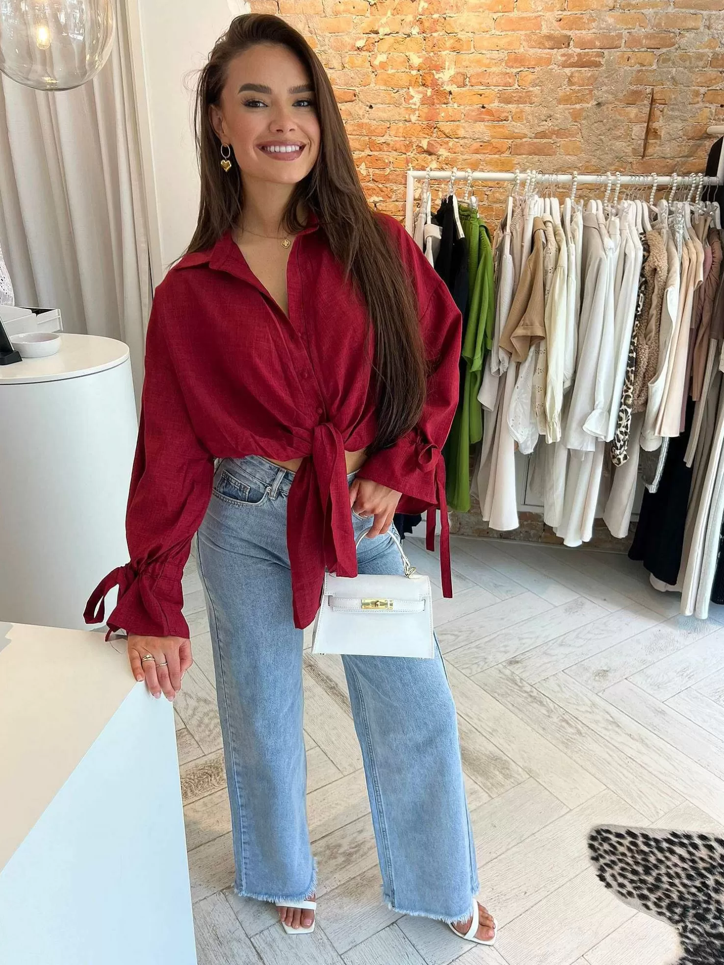 LOF Boutique Tops & Blousjes>Charlie Cropped Blouse Bordeaux