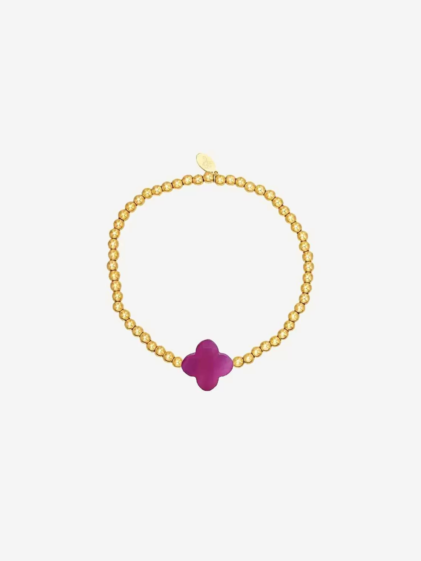 LOF Boutique Armbanden>Clover Bracelet Fuchsia & Gold