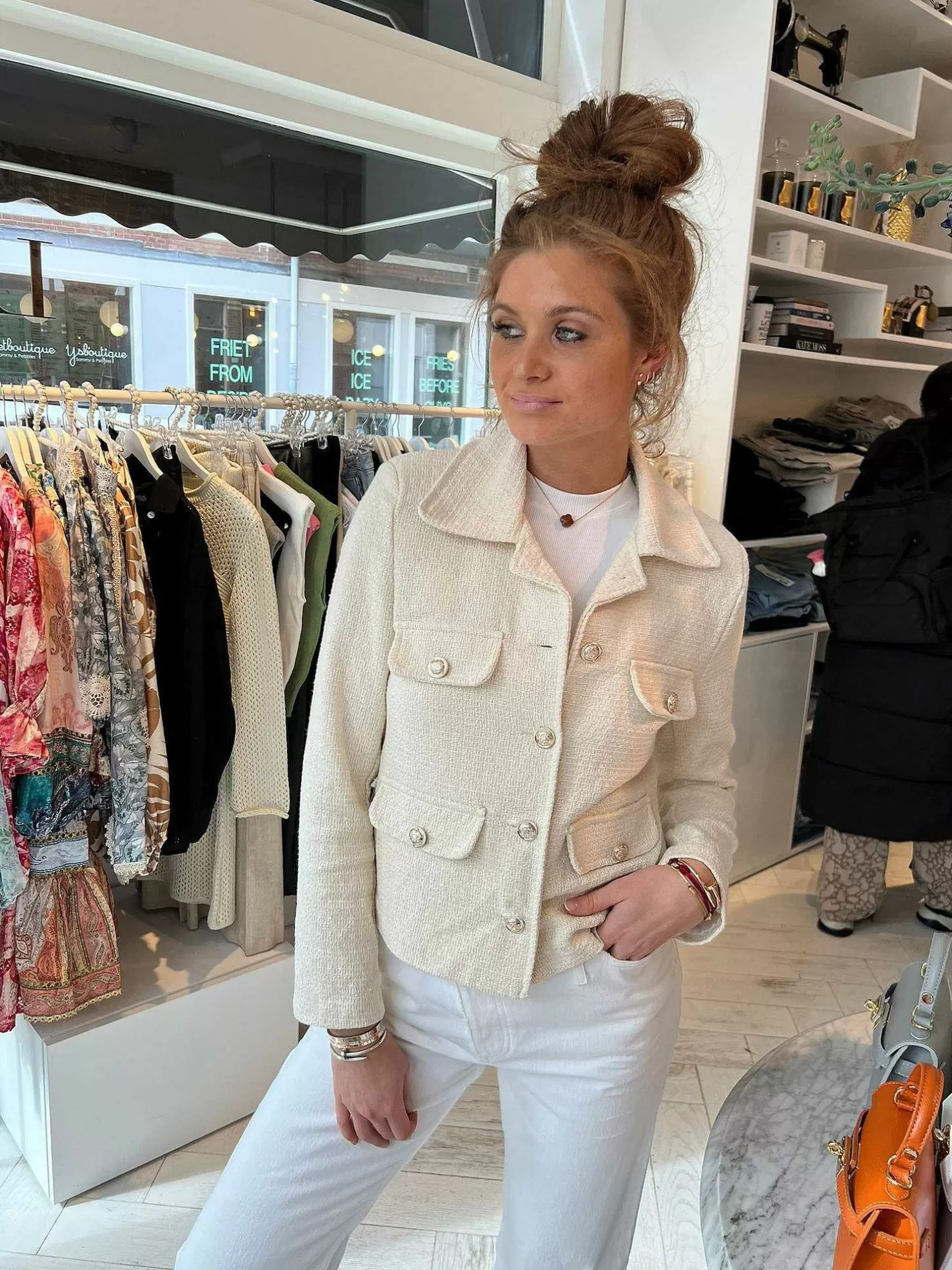 LOF Boutique Jassen>Coco Tweed Jacket Beige