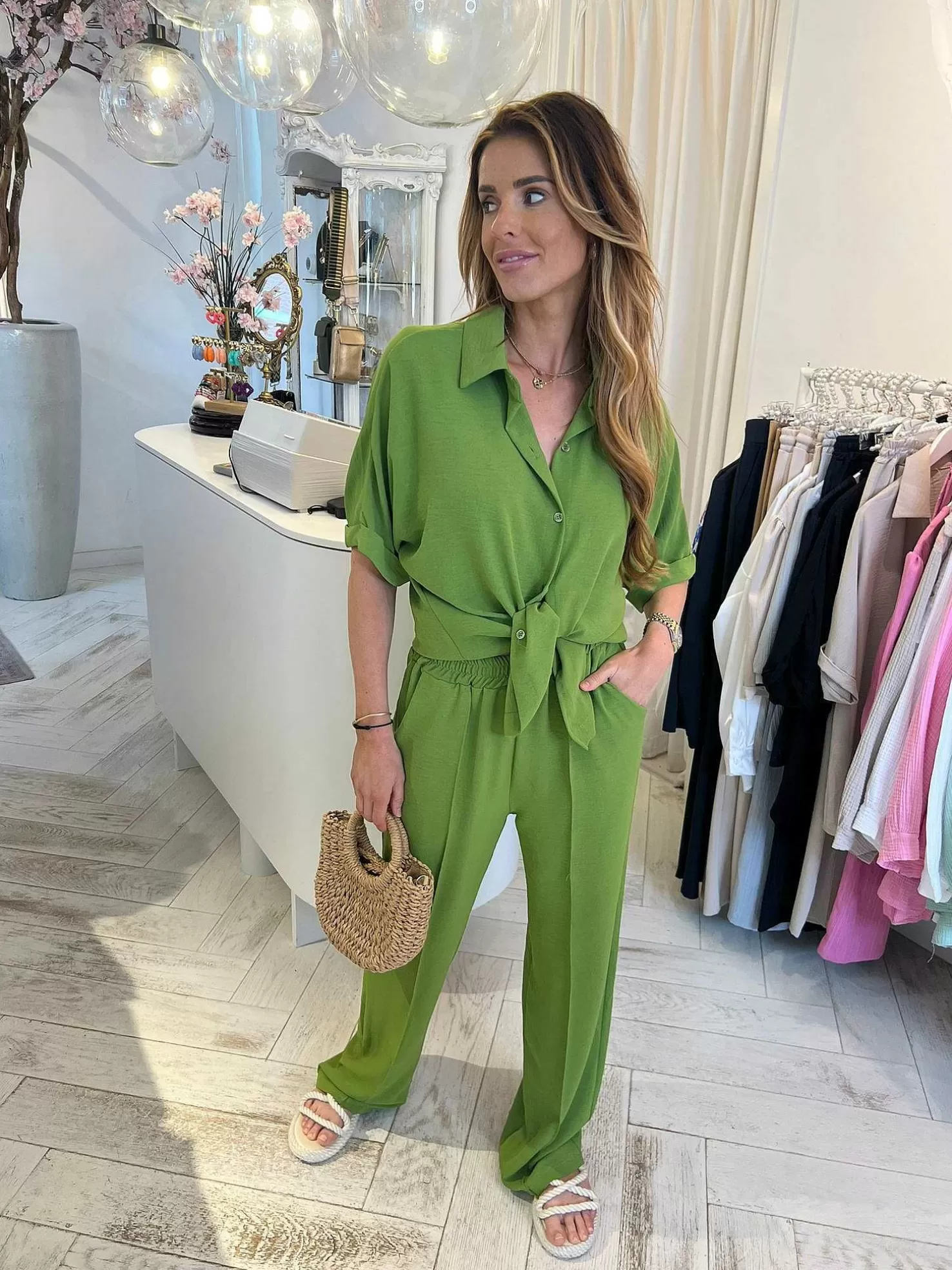 LOF Boutique Sets>Dani 2 Delig Set Lime Green