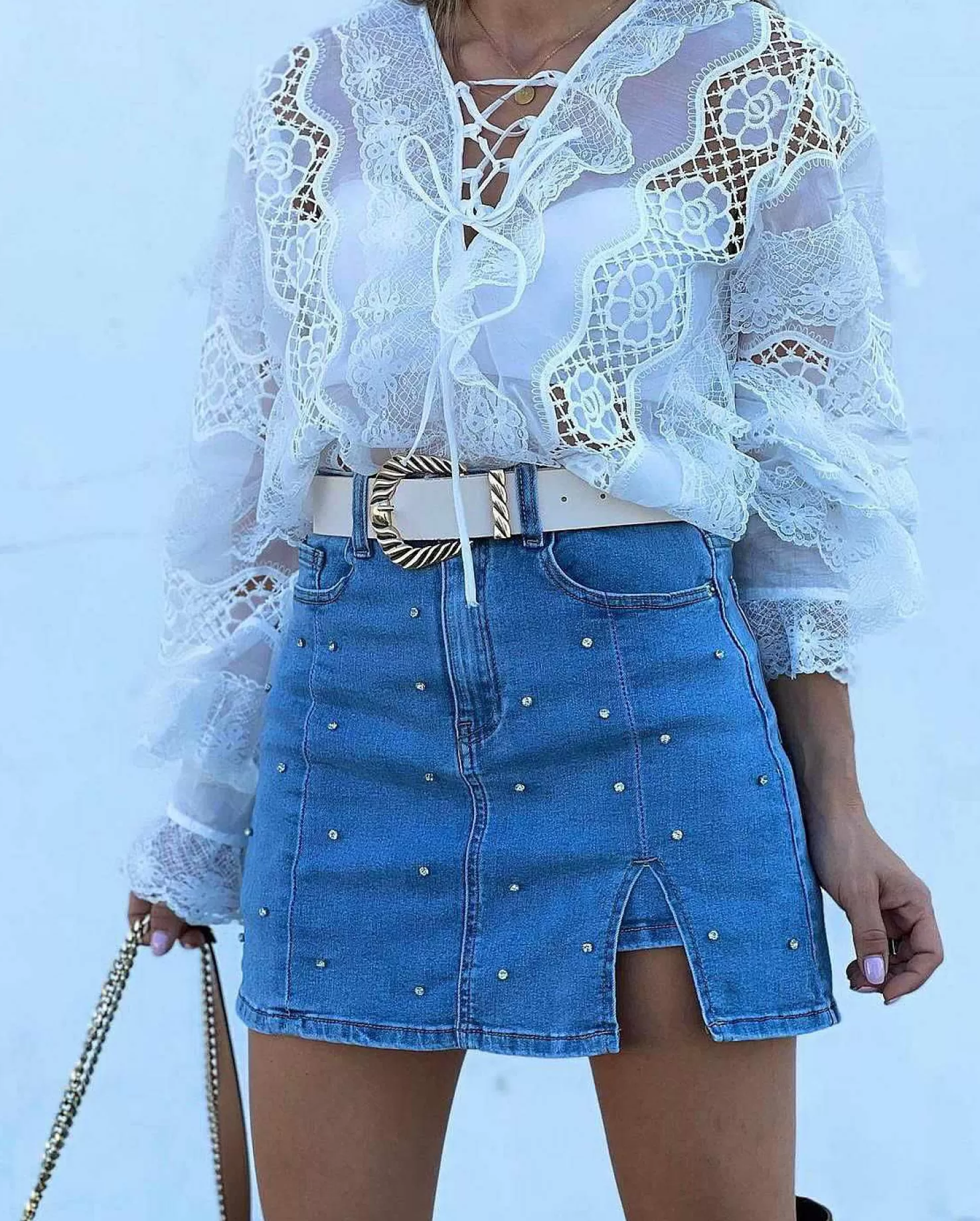 LOF Boutique Shorts>Diamond Denim Skort