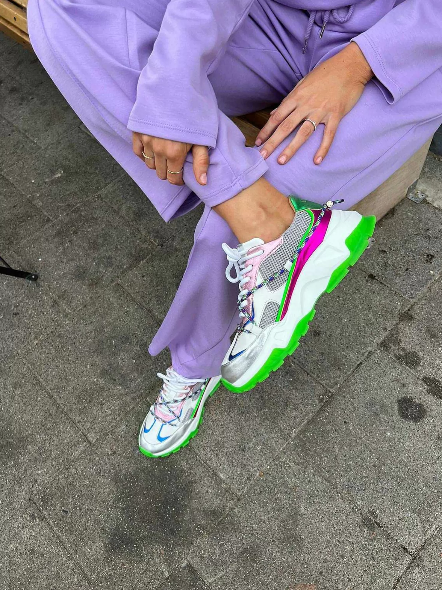 LOF Boutique Sneakers>Dwrs Bonney Sneakers Off White & Green