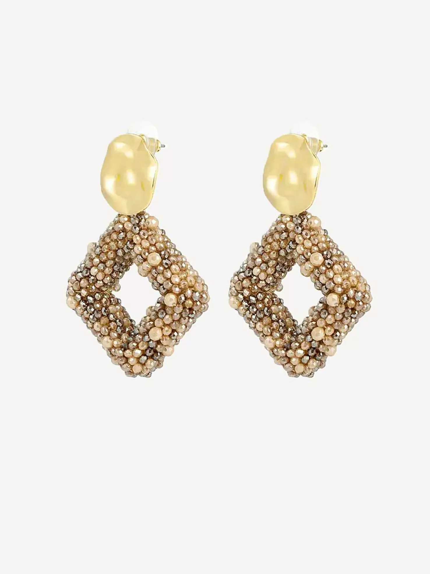 LOF Boutique Oorbellen>Earring Glass Beads Brown