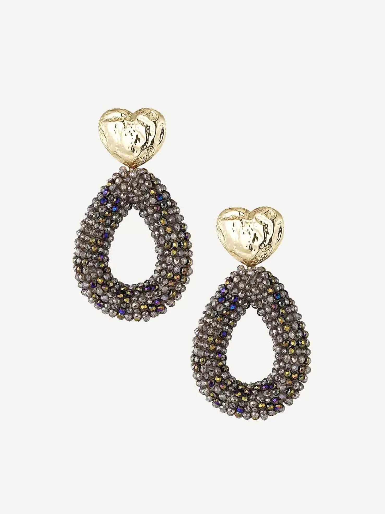 LOF Boutique Oorbellen>Earrings Beads Oval Dark Grey
