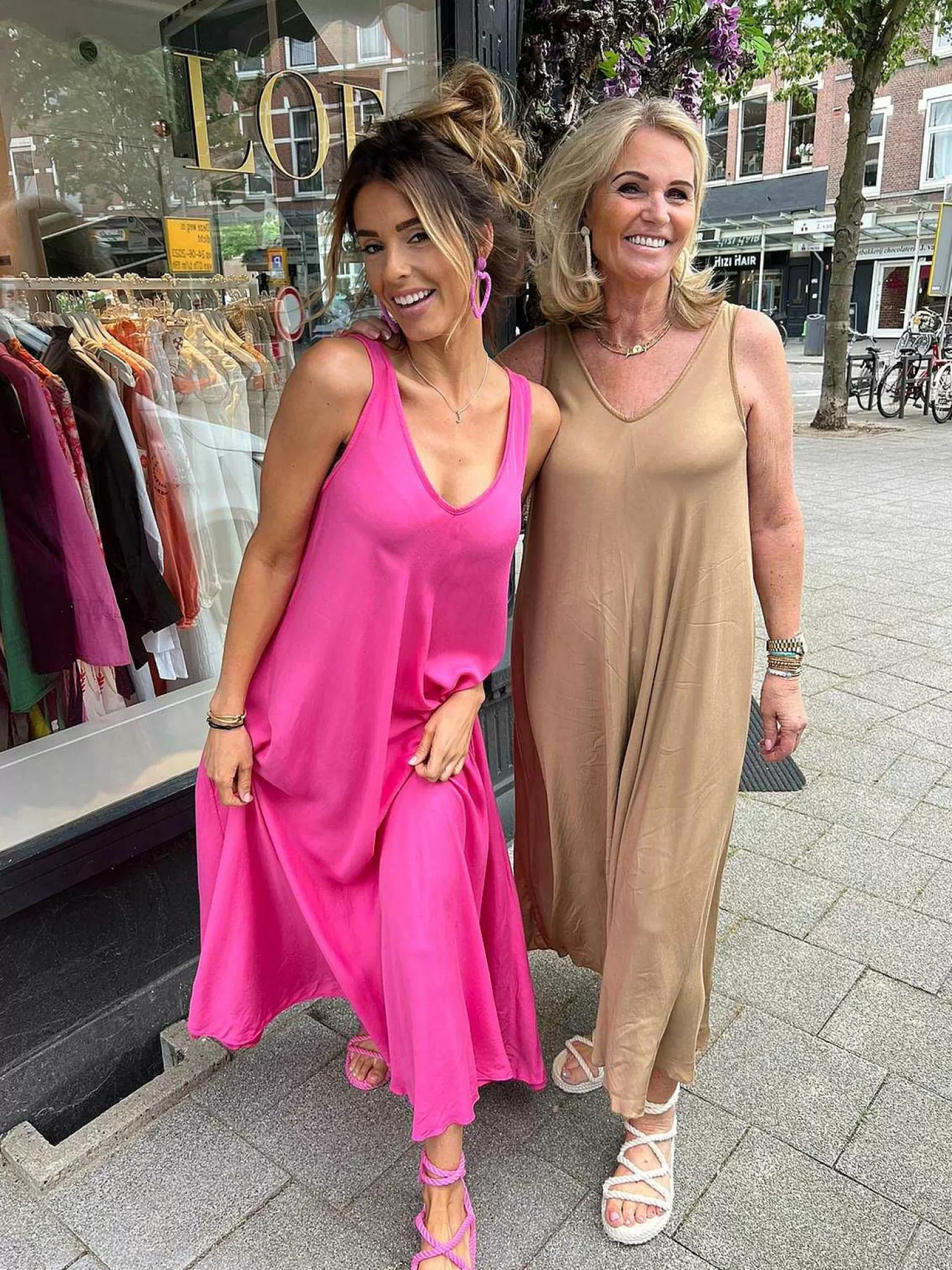 LOF Boutique Jurken>Ella Maxi Dress Camel