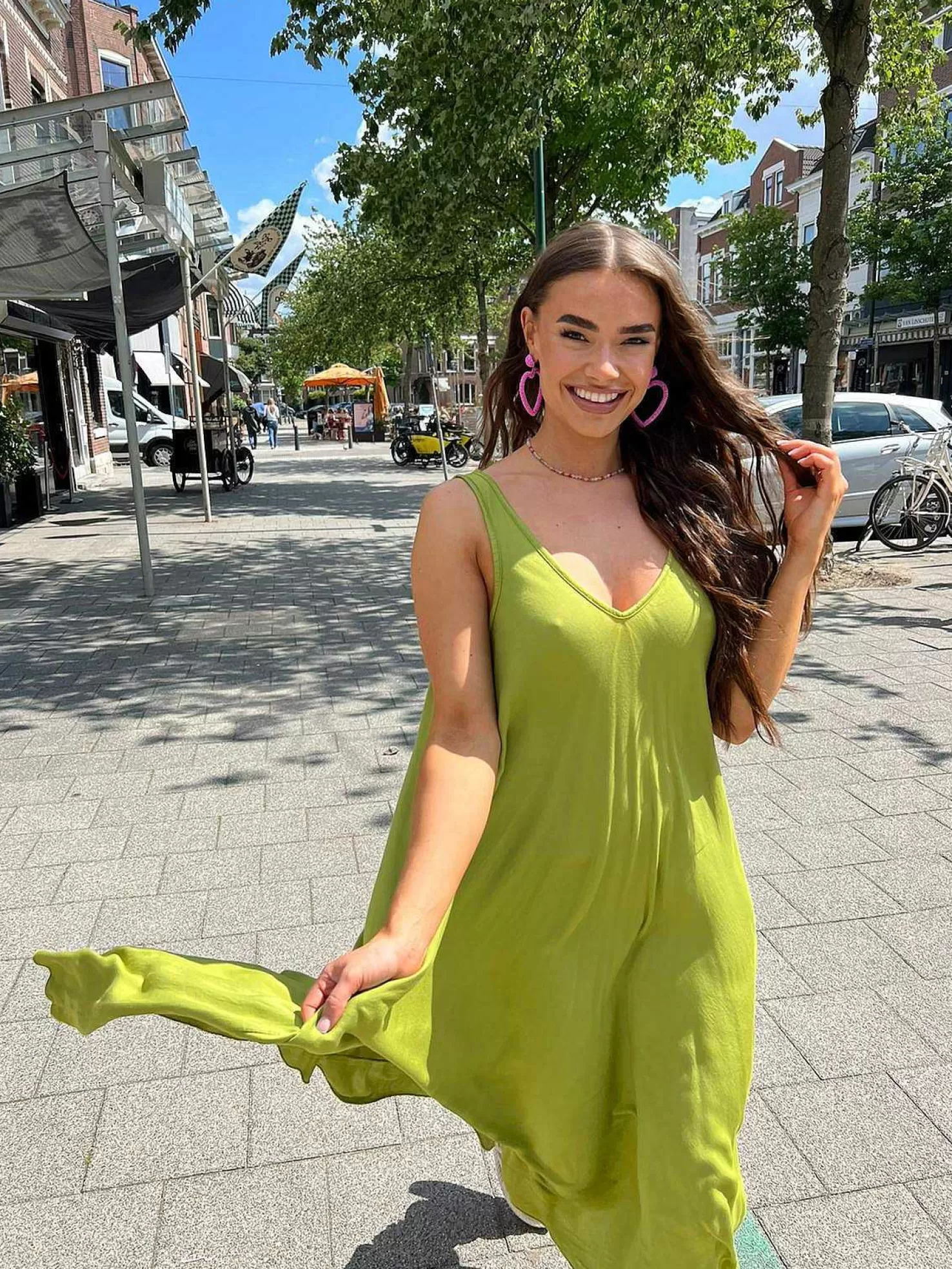 LOF Boutique Jurken>Ella Maxi Dress Lime