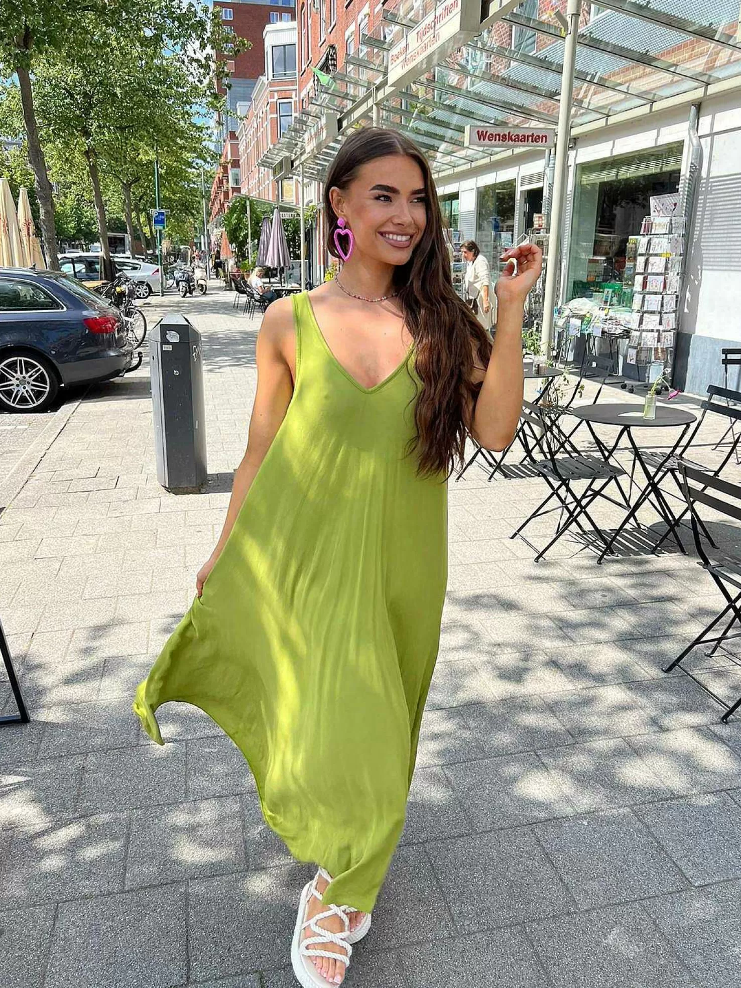LOF Boutique Jurken>Ella Maxi Dress Lime