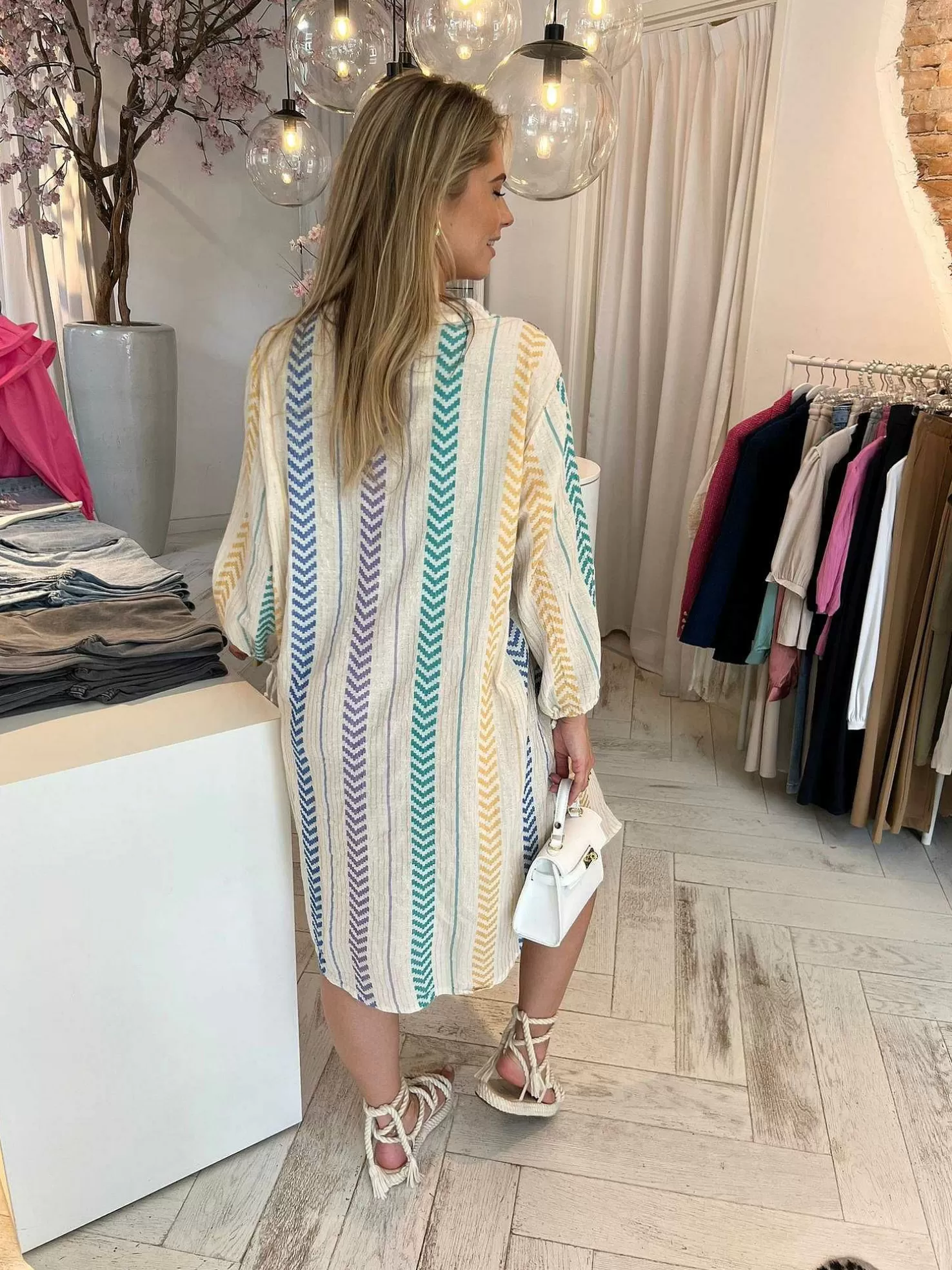 LOF Boutique Jurken>Elvi Lurex Maxi Dress Blue
