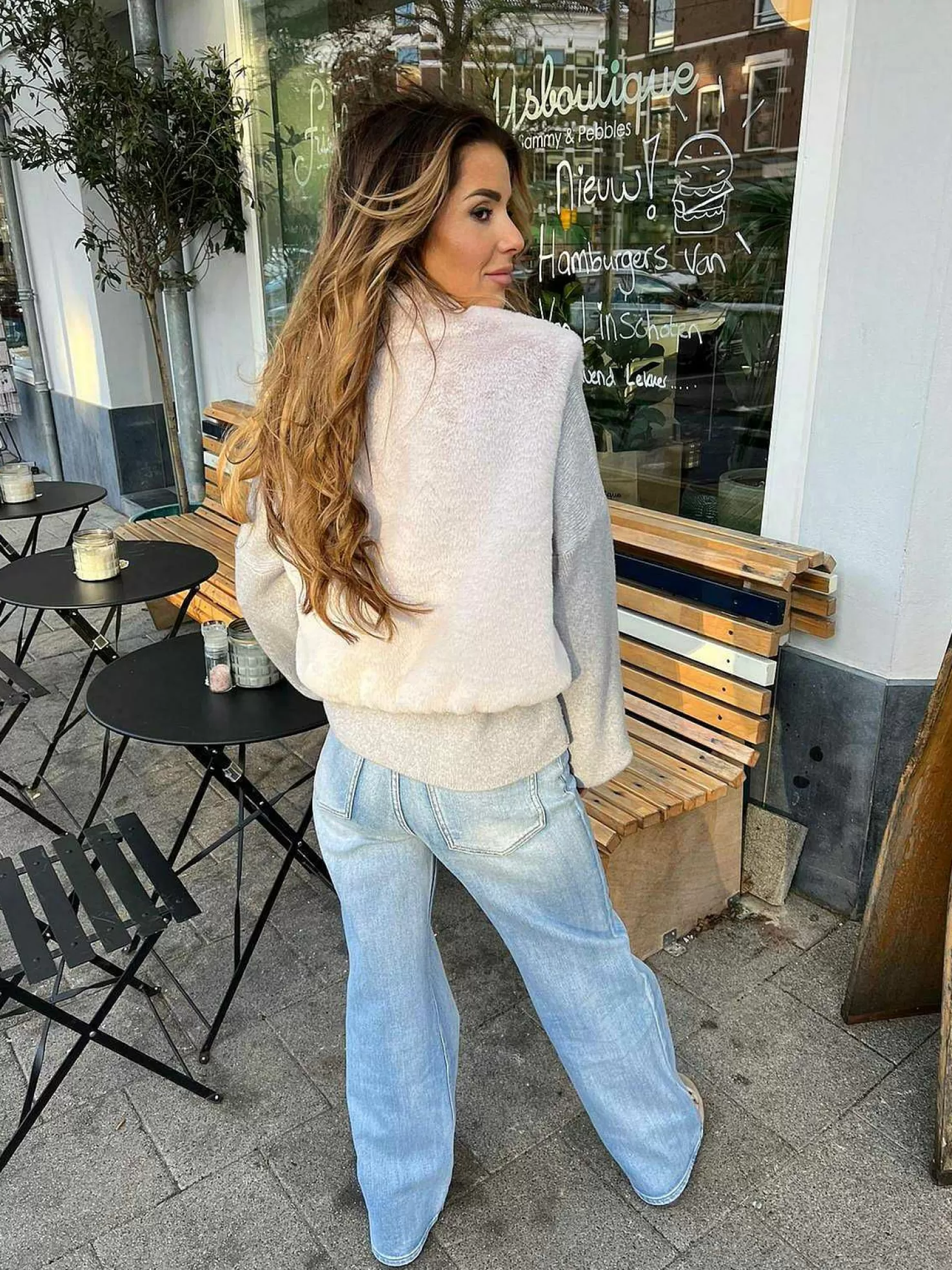 LOF Boutique Gilets>Faux Fur Gilet Light Grey