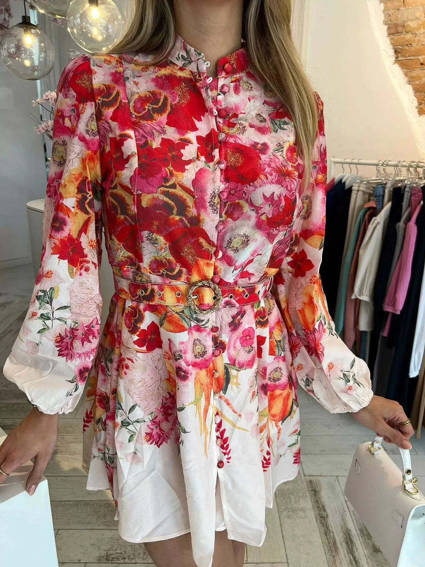 LOF Boutique Jurken>Fenna Flower Dress Pink