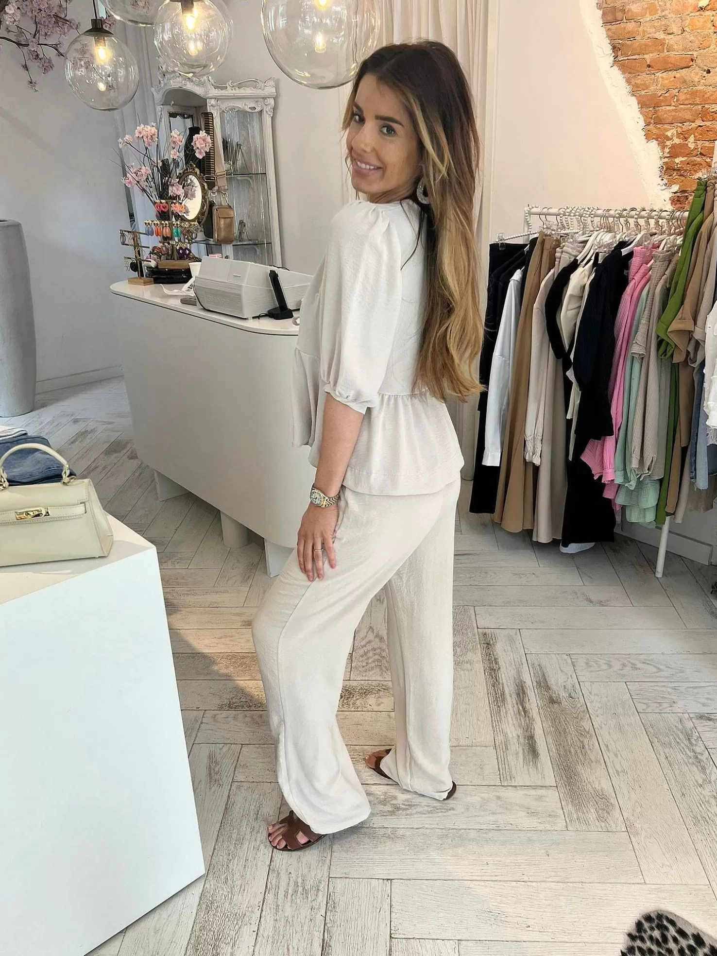 LOF Boutique Sets>Floortje Bow Set Beige