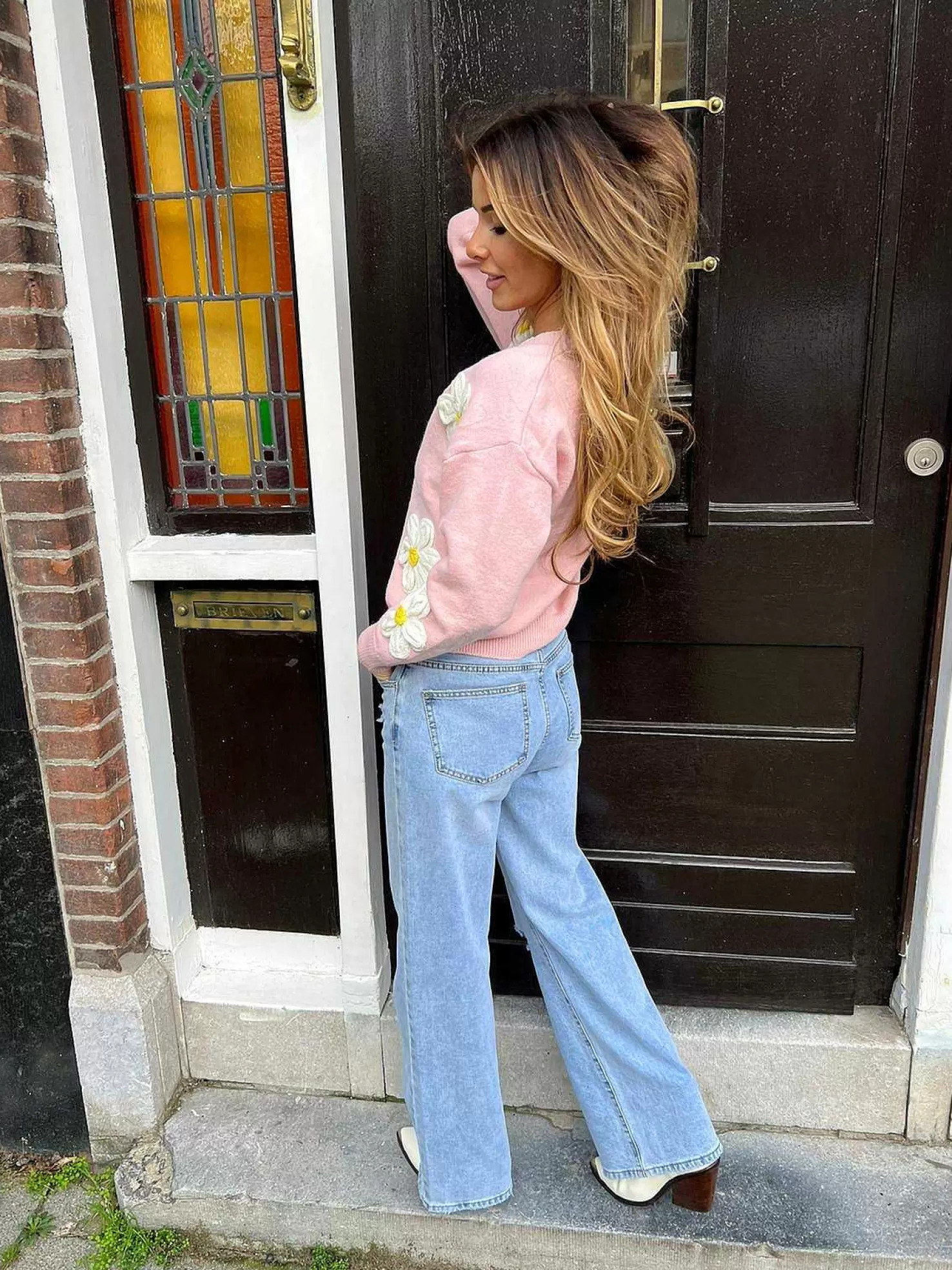 LOF Boutique Vesten>Flower Vest Pink
