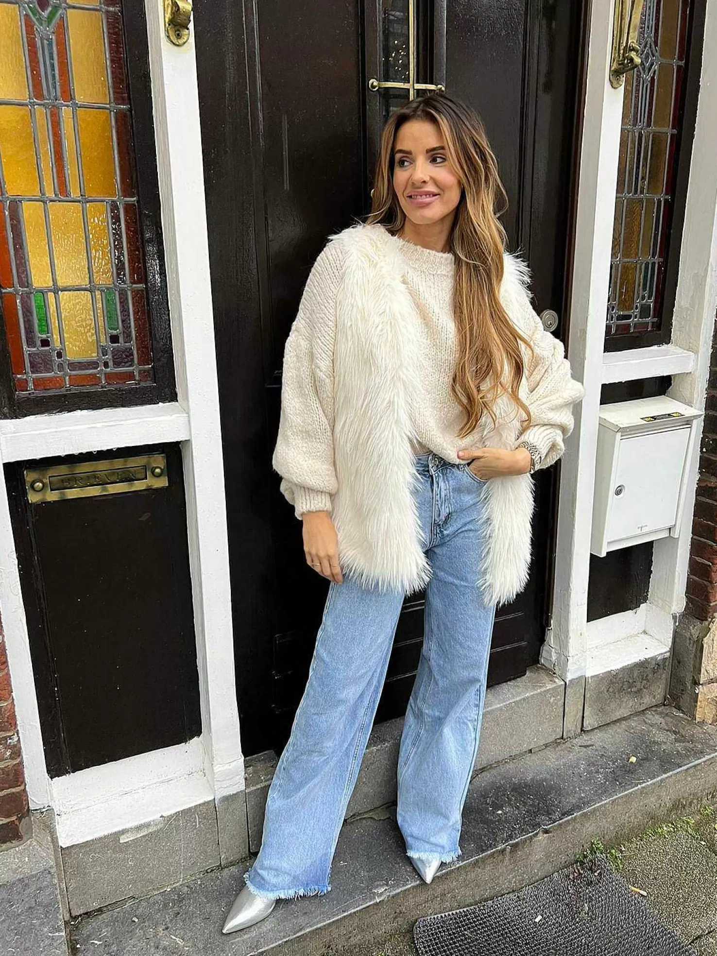 LOF Boutique Gilets>Furry Gilet Off White