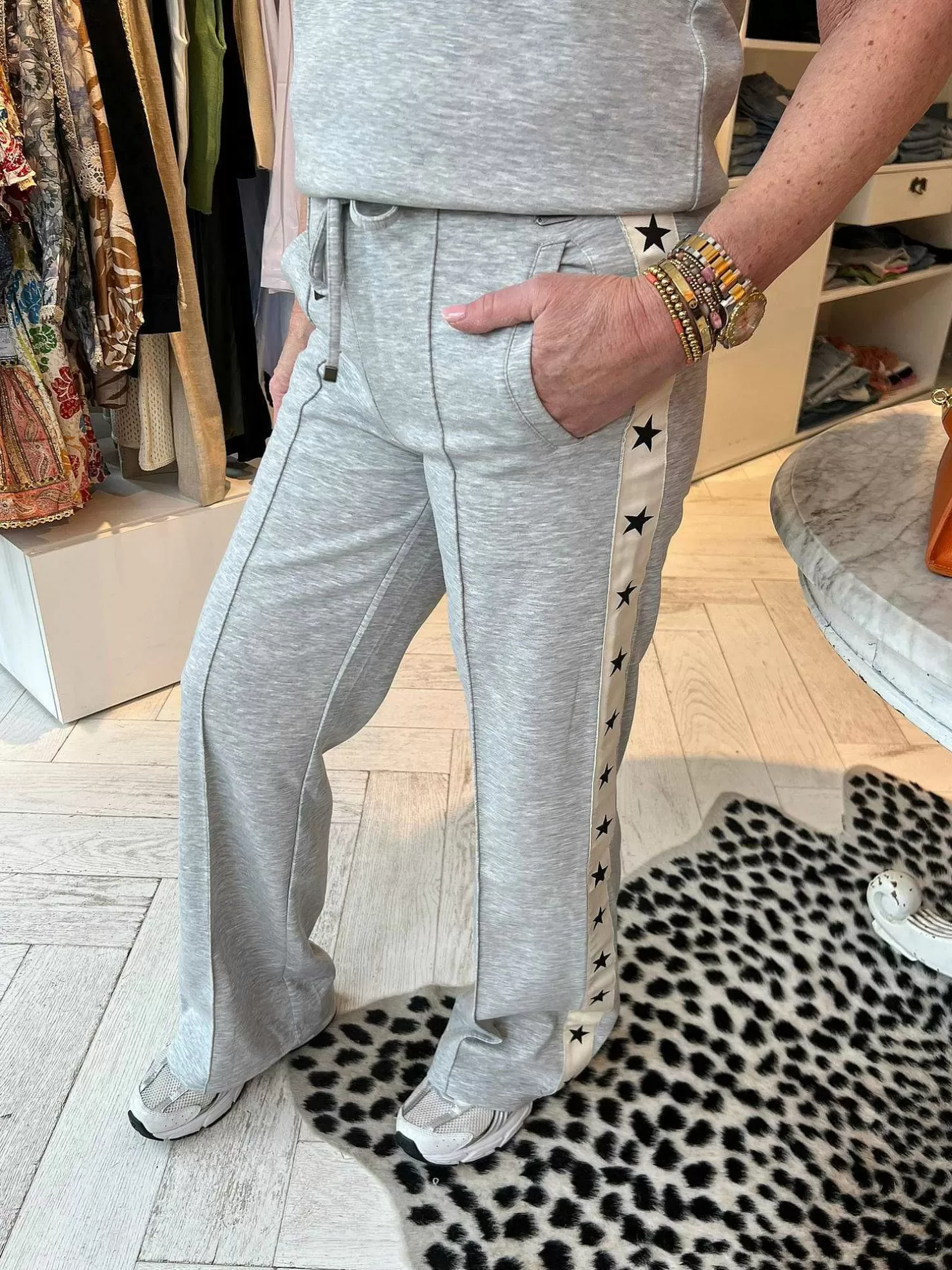LOF Boutique Sets>Ginny Star Jogging Pants Grey