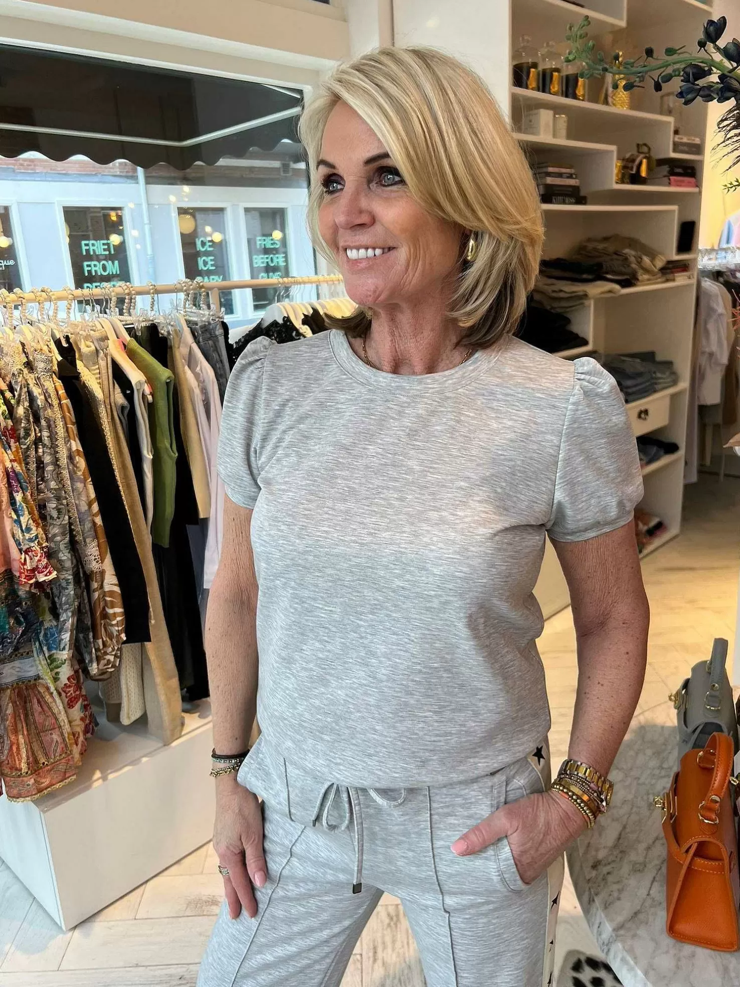 LOF Boutique Tops & Blousjes>Ginny Star Jogging Top Grey