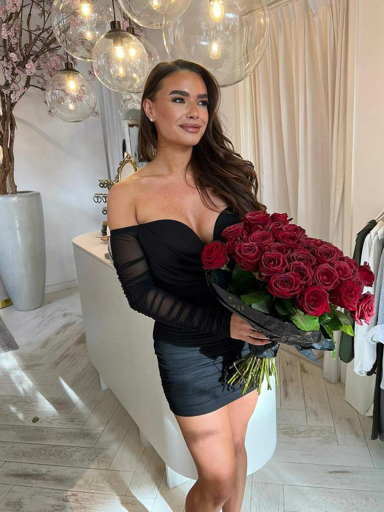 LOF Boutique Jurken>Giorgia Mesh Dress Black