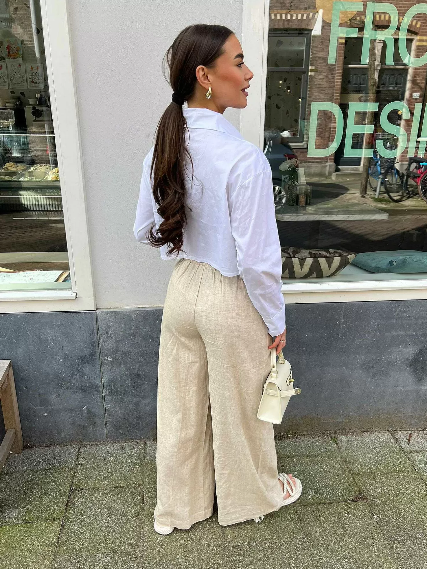 LOF Boutique Broeken>Hailey Linen Pants Beige
