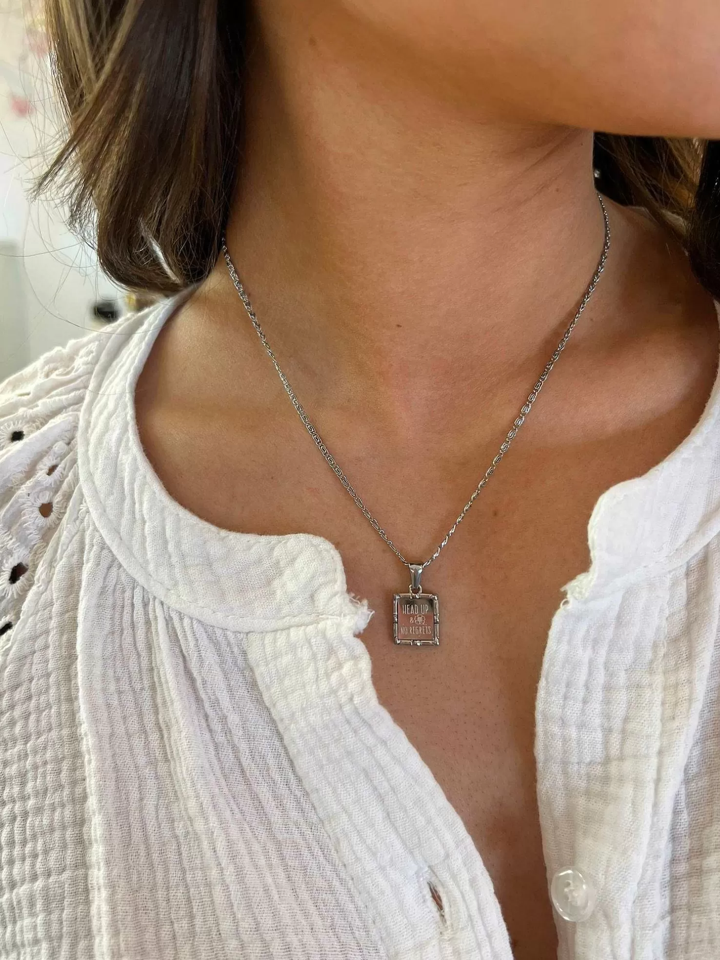 LOF Boutique Kettingen>Head Up Necklace Silver