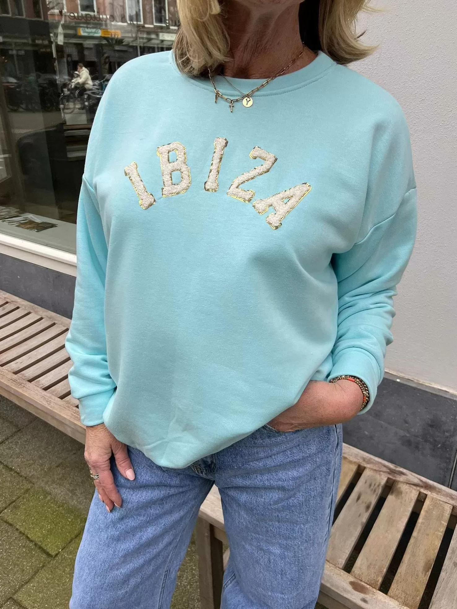 LOF Boutique Truien>Ibiza Sweater Baby Blue