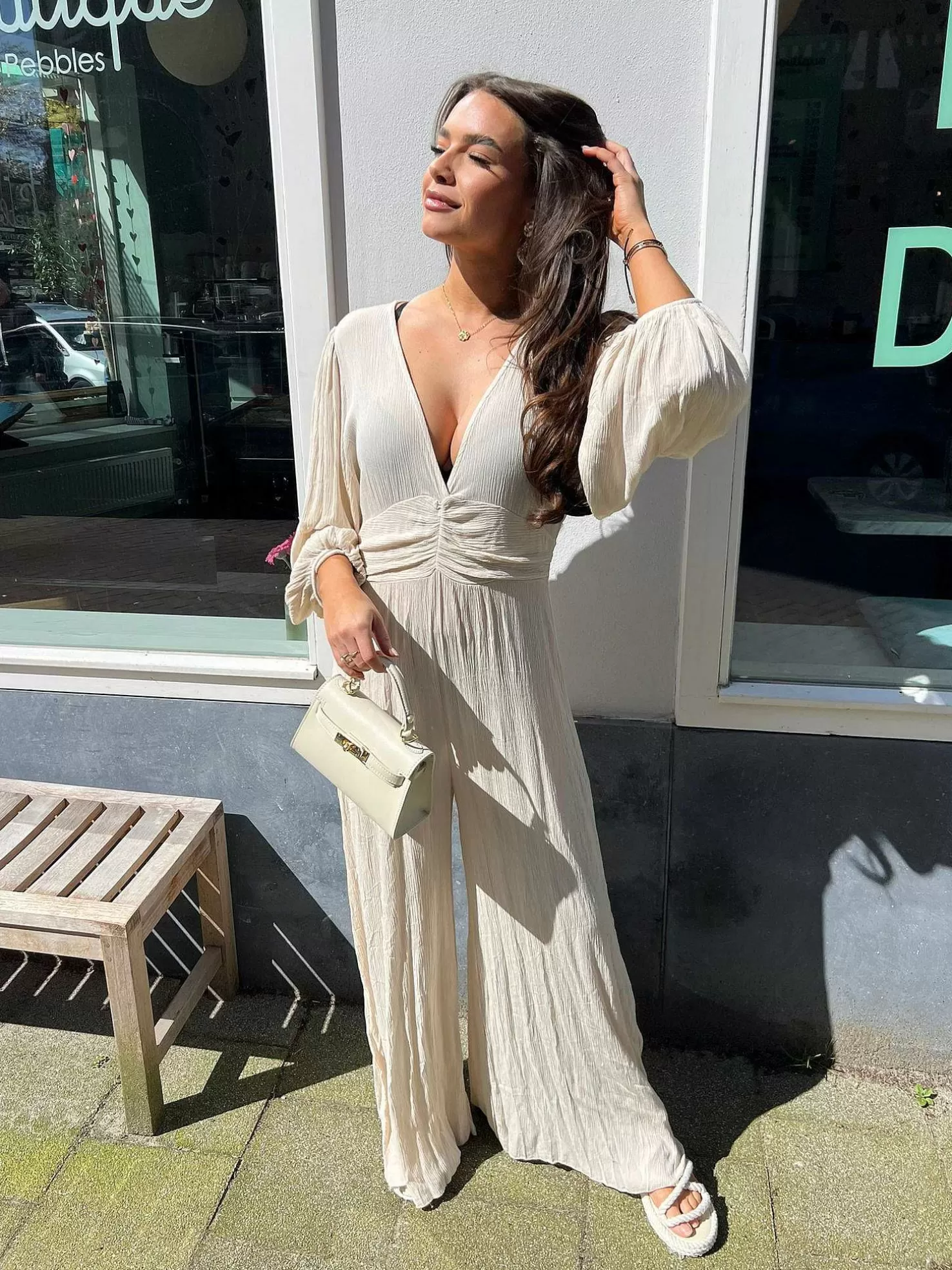 LOF Boutique Jumpsuits>Indi Jumpsuit Beige
