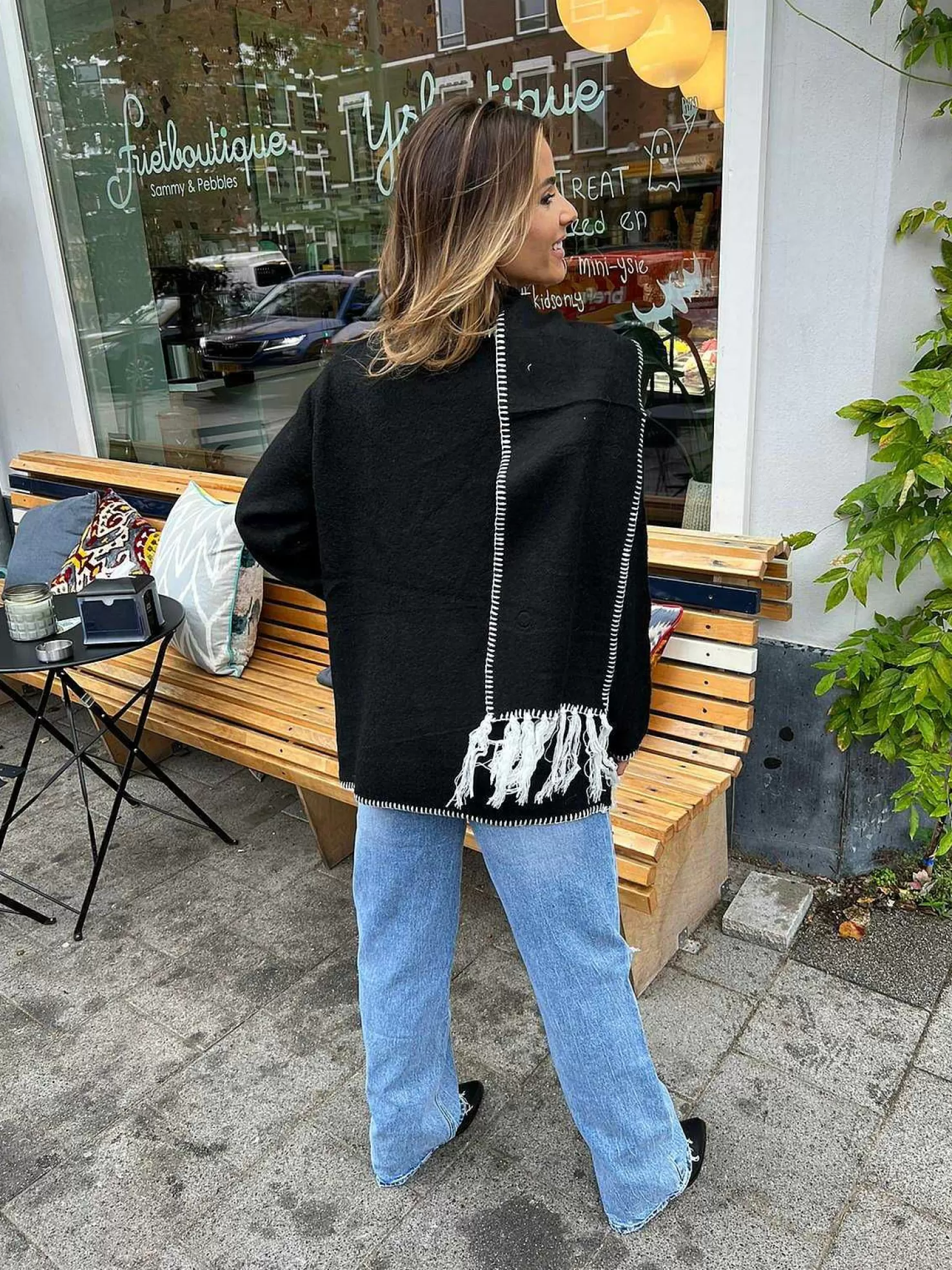 LOF Boutique Vesten>Inspired Blanked Jacket Black