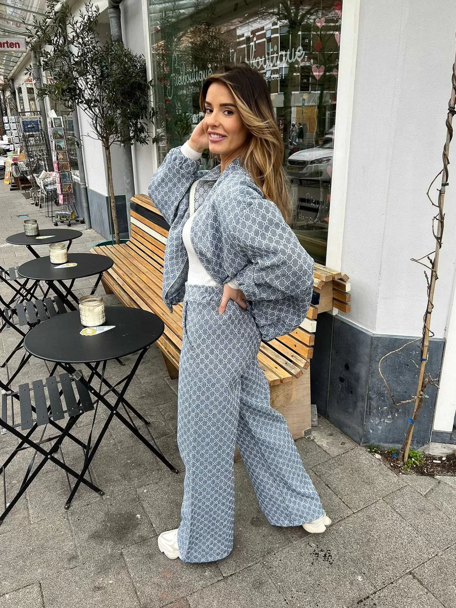 LOF Boutique Broeken>Inspired Pantalon Denim Blue