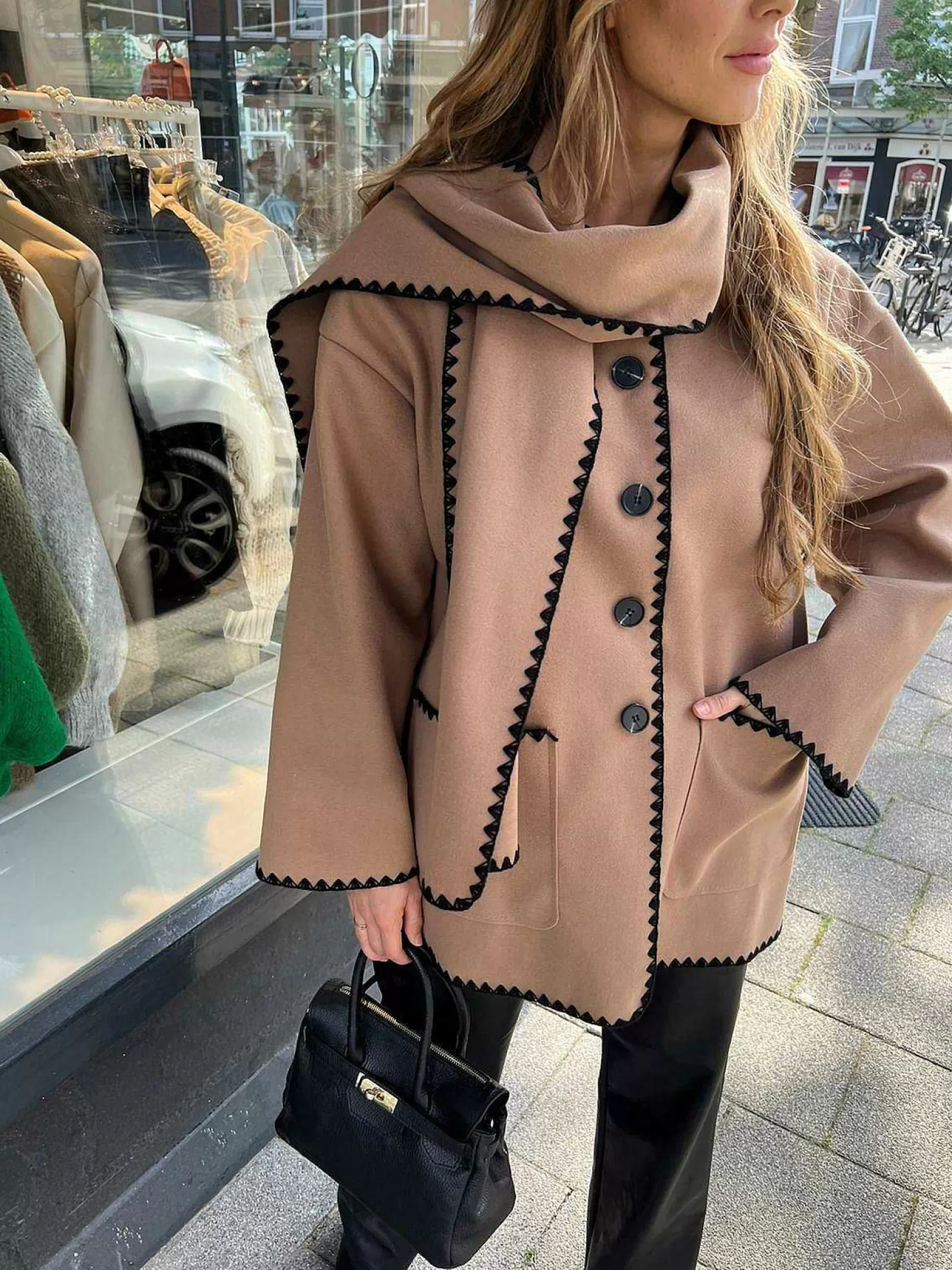 LOF Boutique Jassen>Inspired Scarf Coat Camel