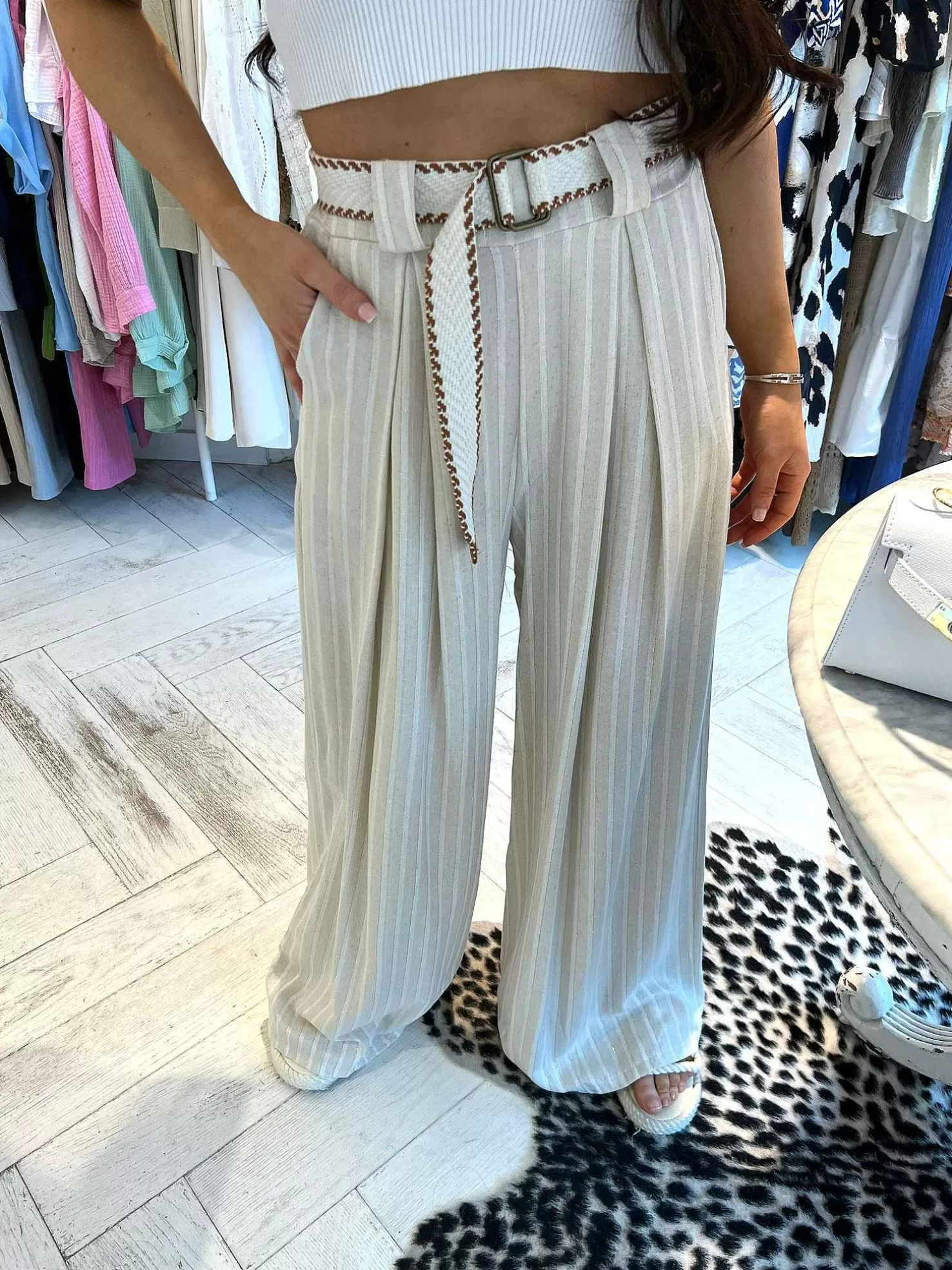 LOF Boutique Broeken>Ivey Lurex Linen Pants